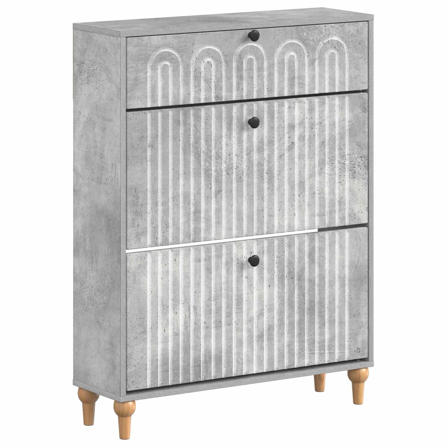 Sko Skap ALKMAAR 78 x 24 x 103 cm Konstruert tre Betonggrå