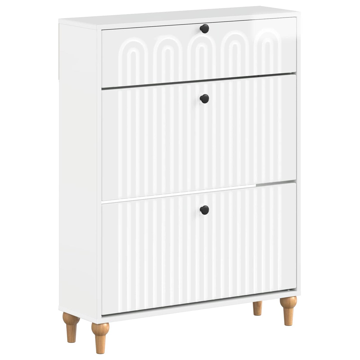 Sko Skap ALKMAAR 78 x 24 x 103 cm Konstruert tre Høgglans hvit