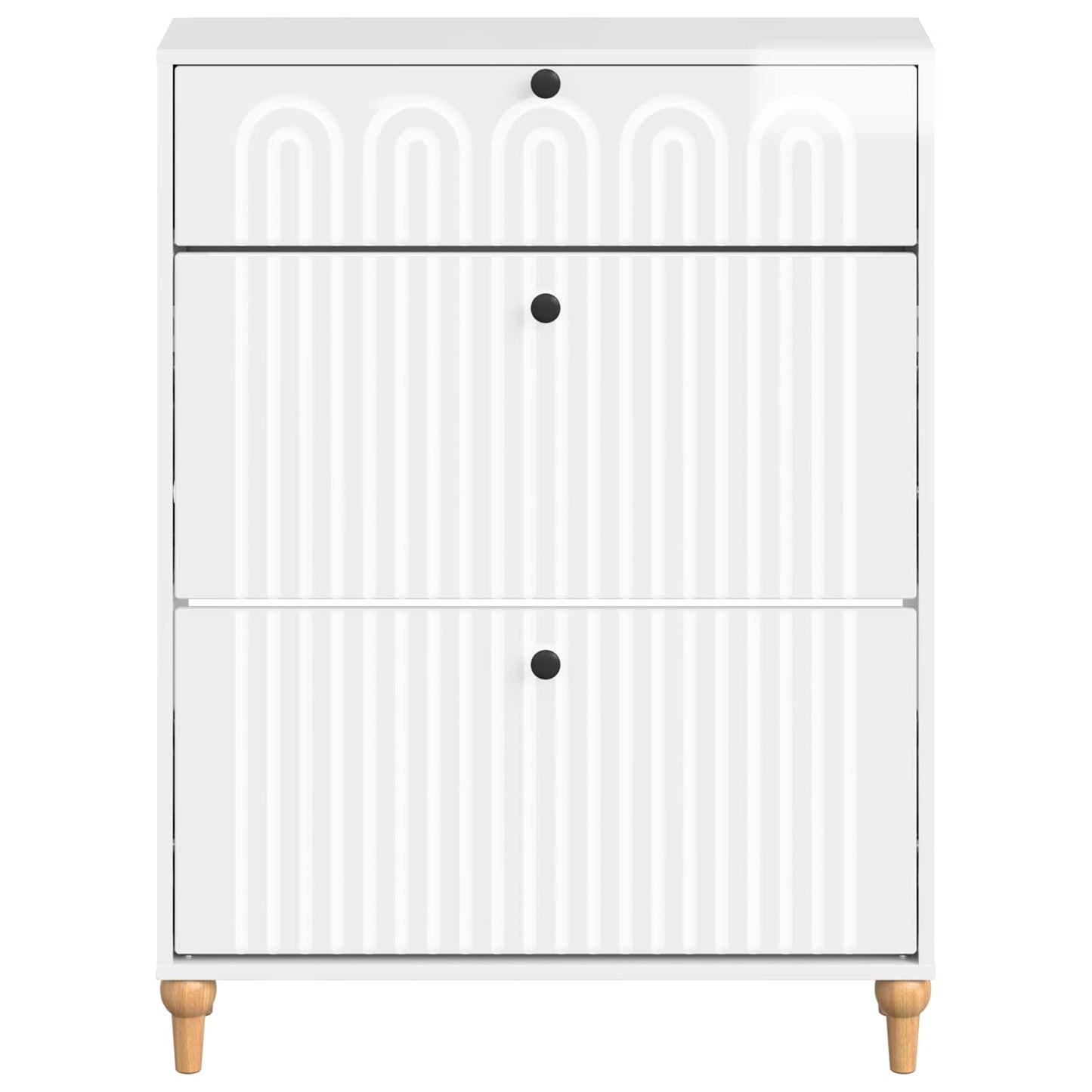 Sko Skap ALKMAAR 78 x 24 x 103 cm Konstruert tre Høgglans hvit