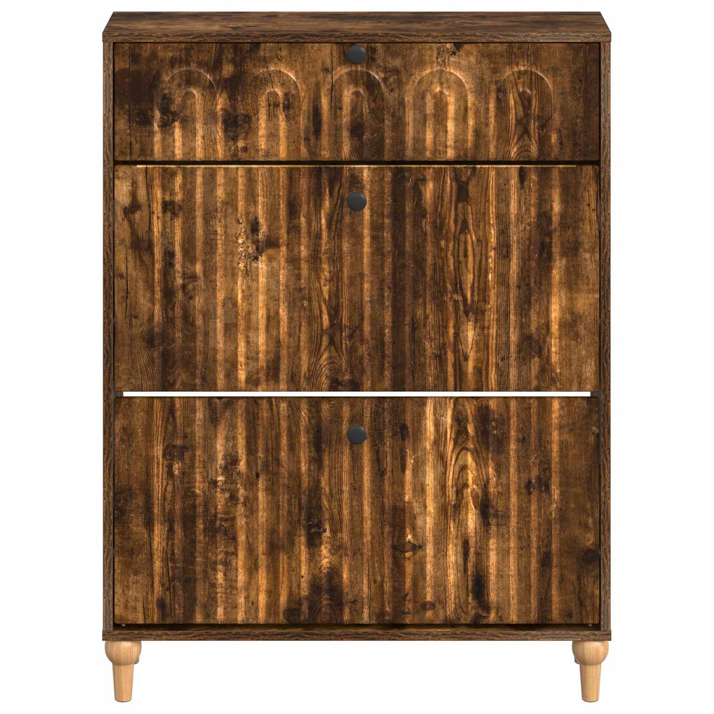 Sko Skap ALKMAAR 78 x 24 x 103 cm Konstruert tre Røkt Eik