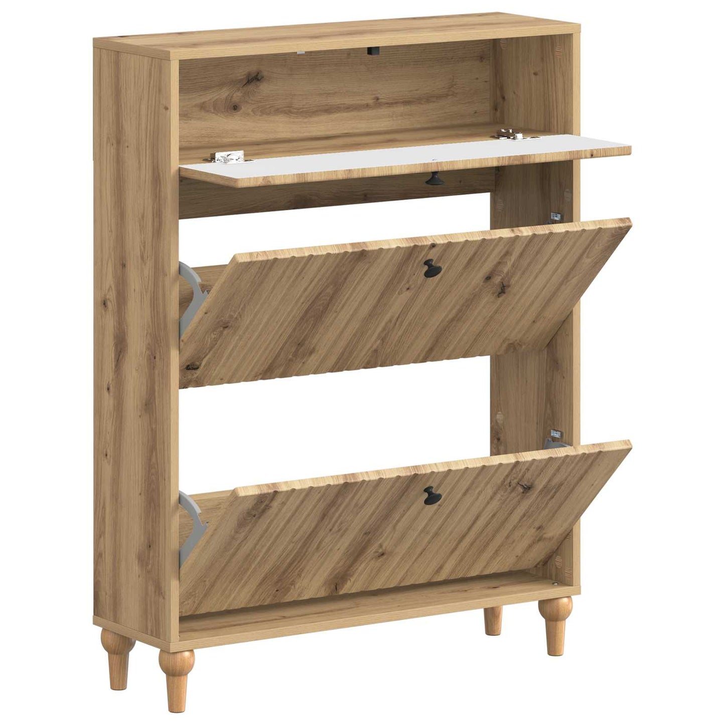 Sko Skap ALKMAAR 78 x 24 x 103 cm Konstruert tre Artisan eik