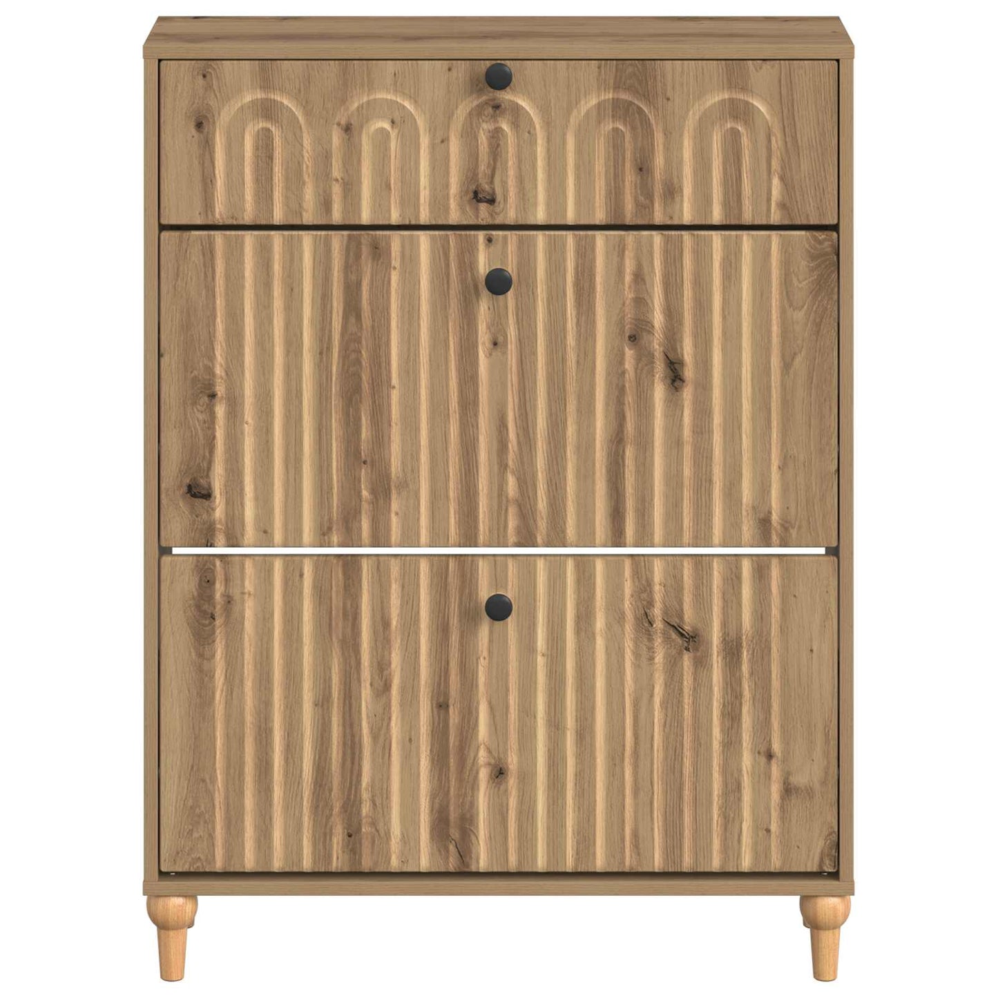 Sko Skap ALKMAAR 78 x 24 x 103 cm Konstruert tre Artisan eik