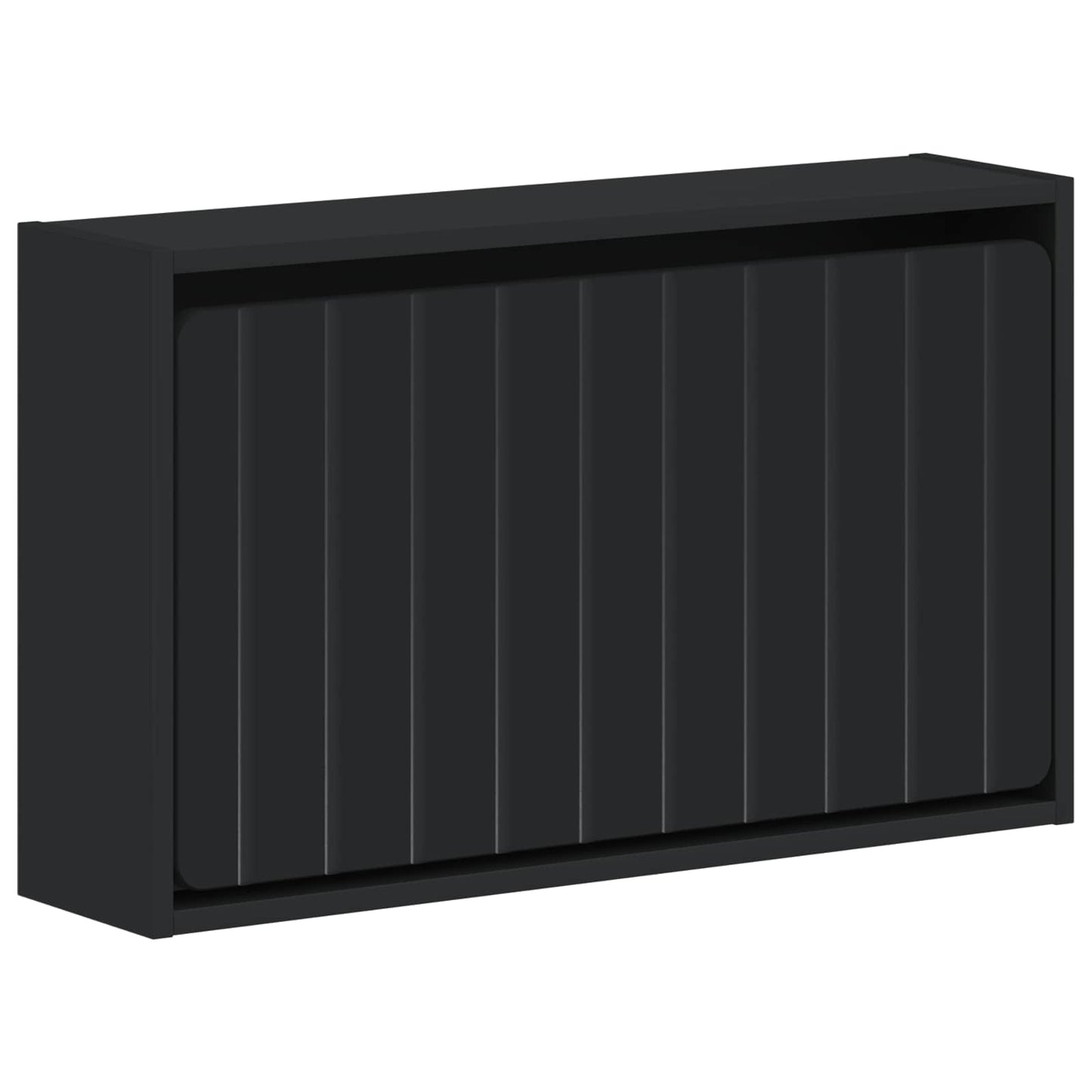 Vegghengt skoskap ZWOLLE 71 x 17 x 43 cm Konstruert tre Svart