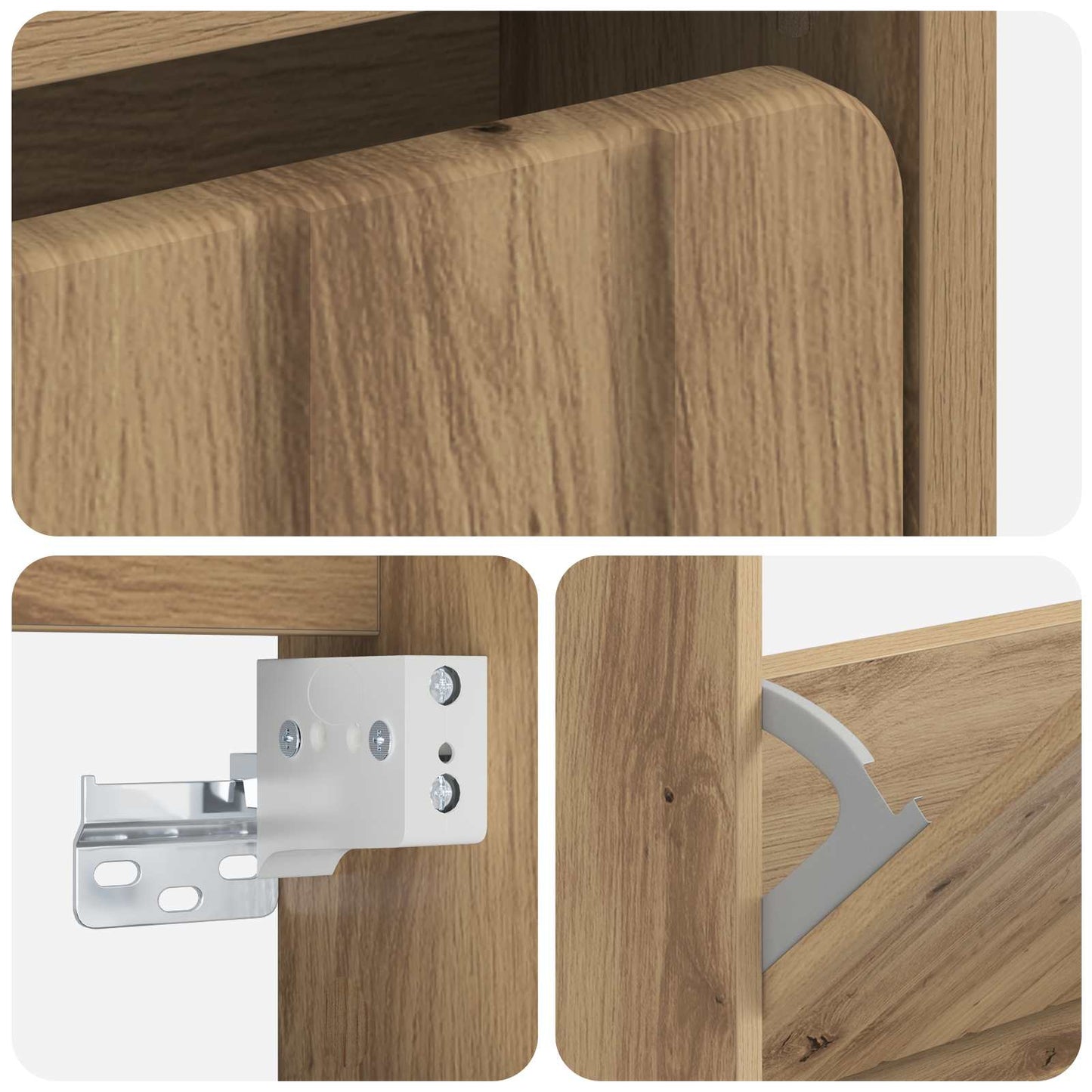 Vegghengt skoskap ZWOLLE 71 x 17 x 43 cm Konstruert tre