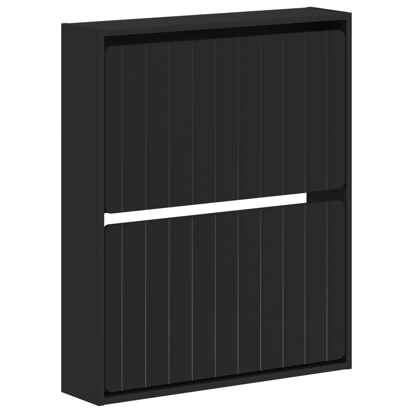 Vegghengt skoskap ZWOLLE 71 x 17 x 86 cm Konstruert tre Svart