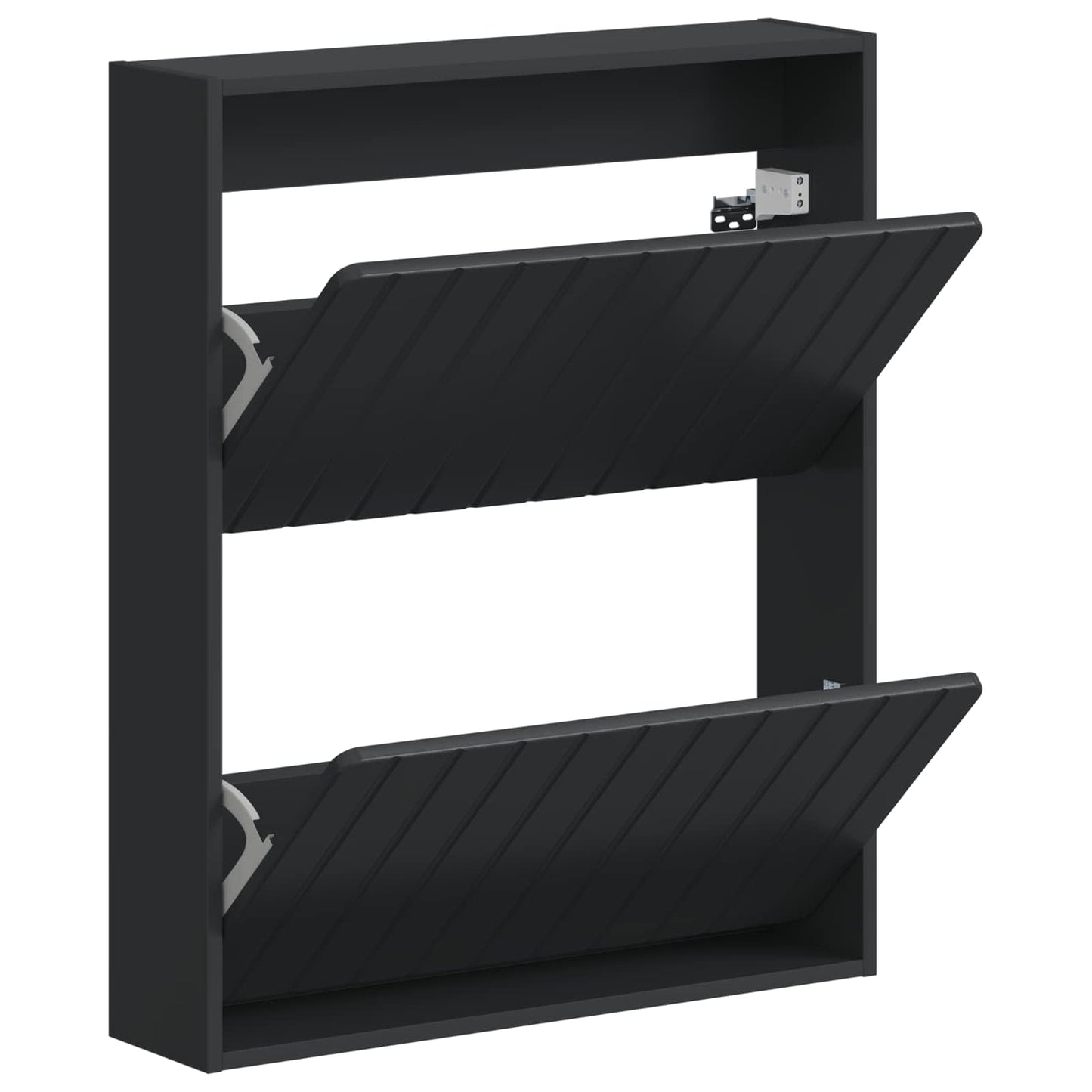 Vegghengt skoskap ZWOLLE 71 x 17 x 86 cm Konstruert tre Svart