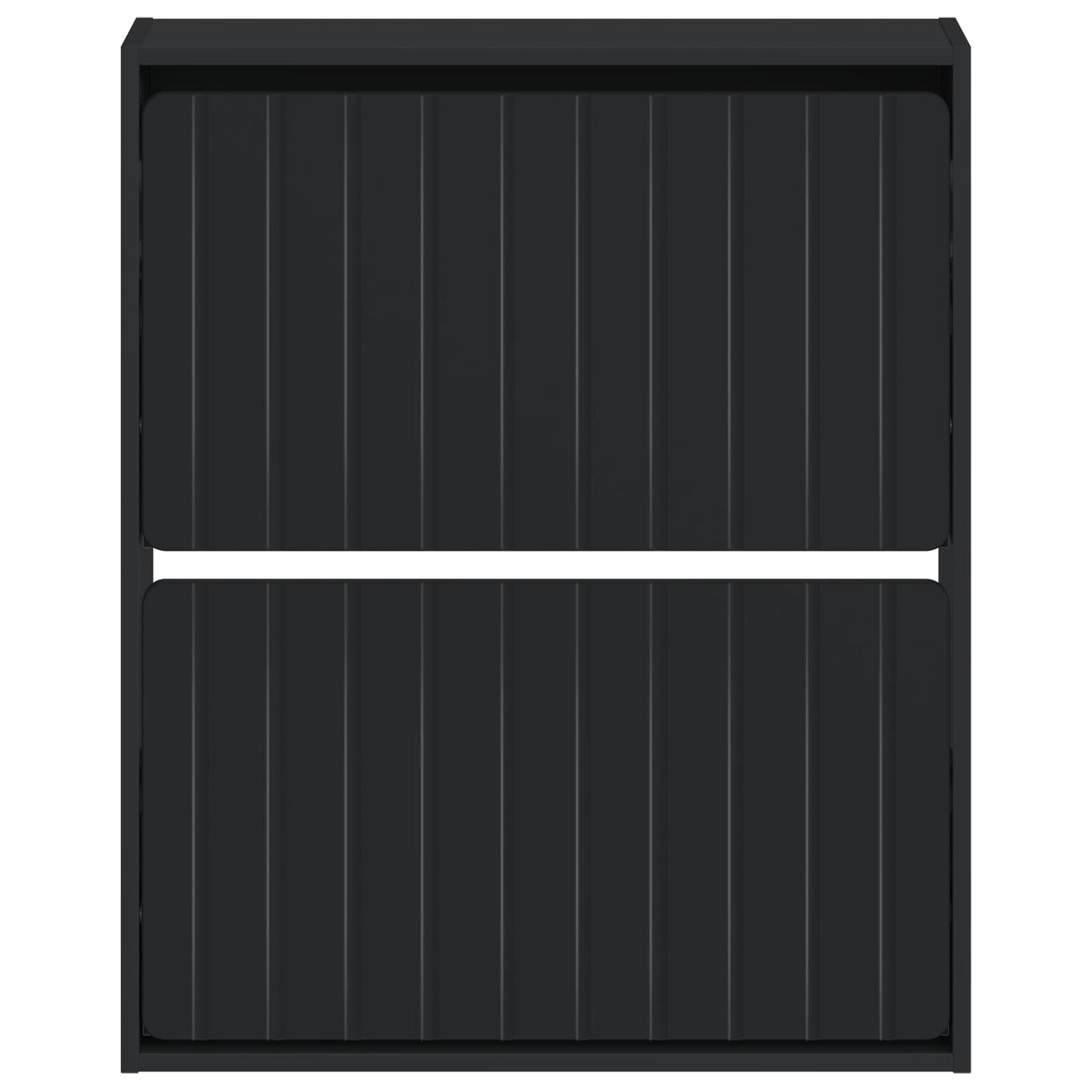 Vegghengt skoskap ZWOLLE 71 x 17 x 86 cm Konstruert tre Svart