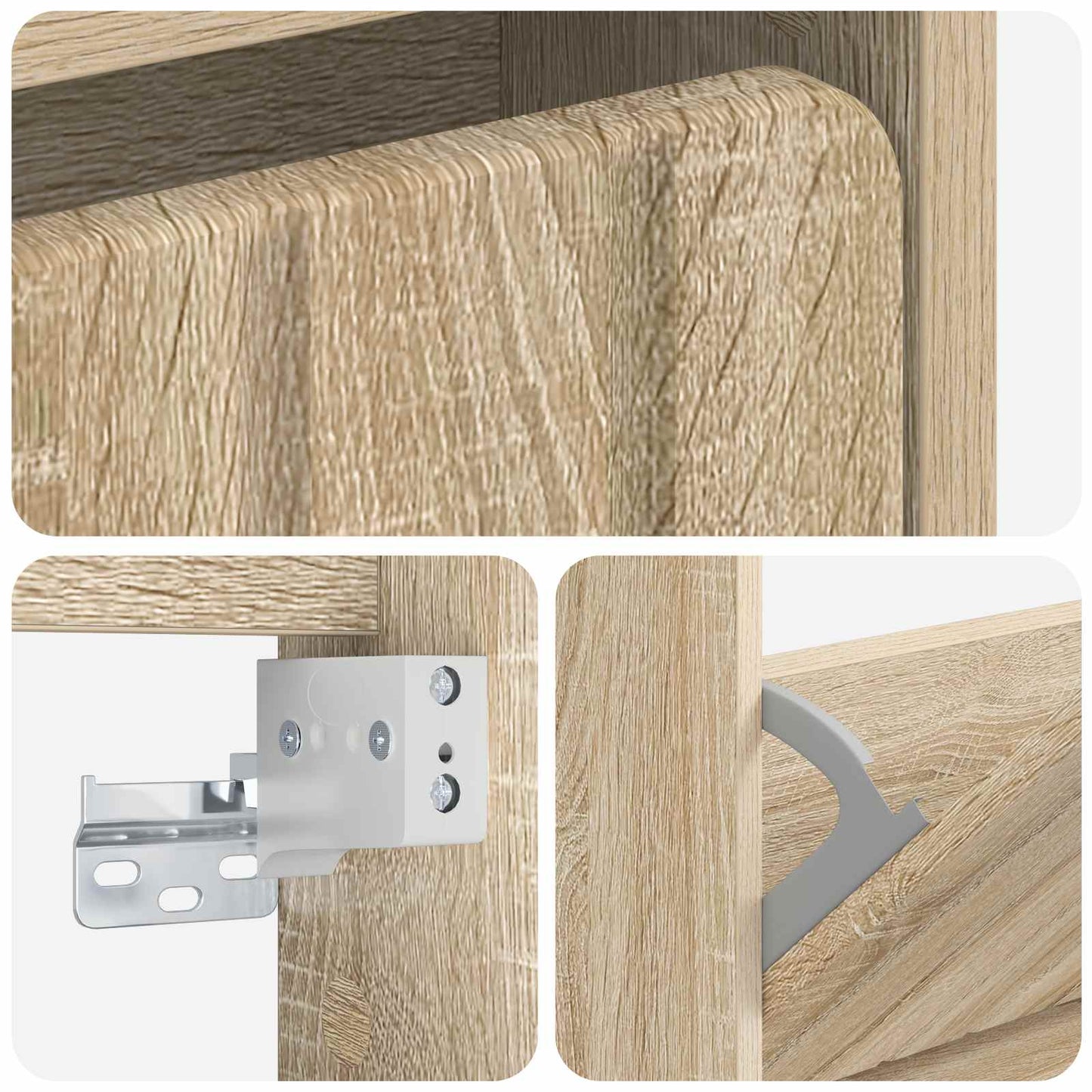 Vegghengt skoskap ZWOLLE 71 x 17 x 86 cm Konstruert tre