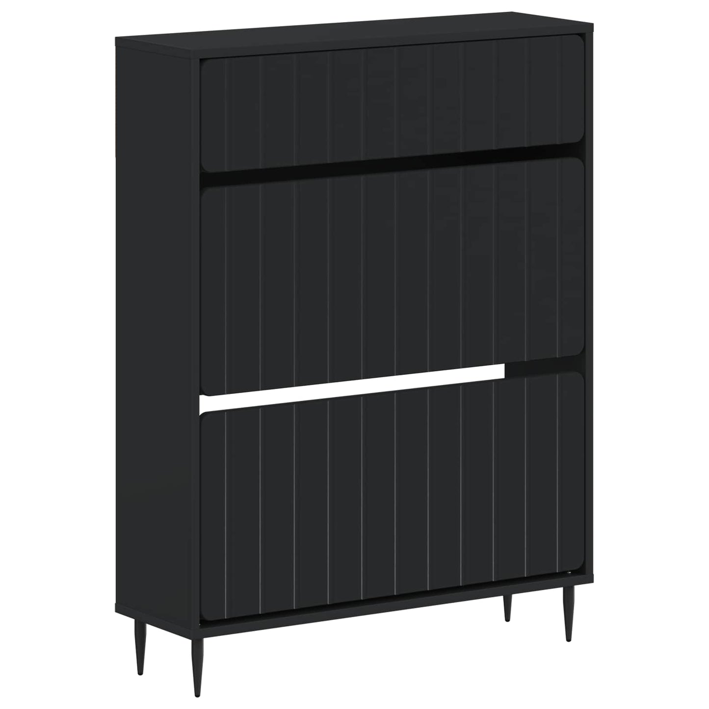 Sko Skap ZWOLLE 78 x 24 x 103 cm Konstruert tre Svart