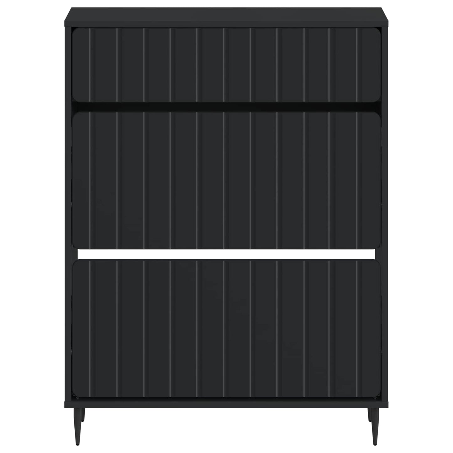Sko Skap ZWOLLE 78 x 24 x 103 cm Konstruert tre Svart