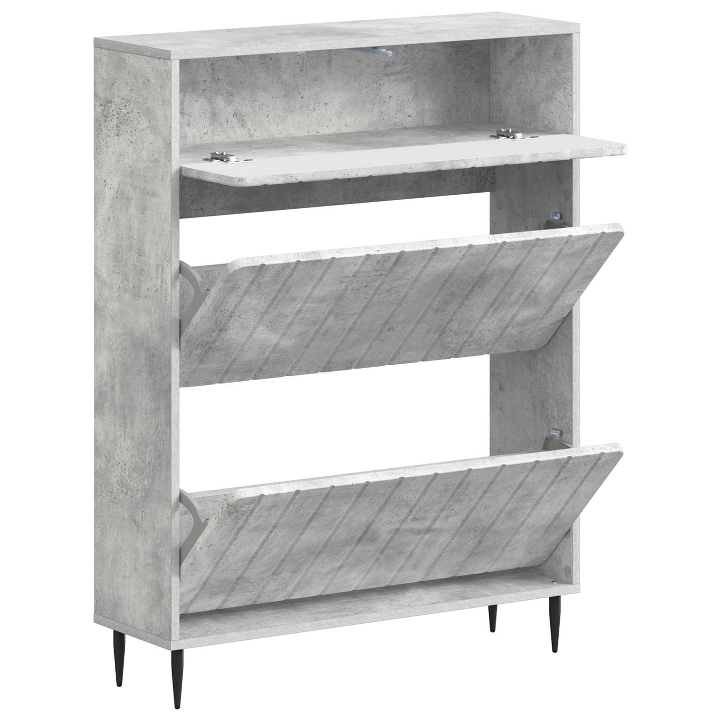 Sko Skap ZWOLLE 78 x 24 x 103 cm Konstruert tre Betonggrå