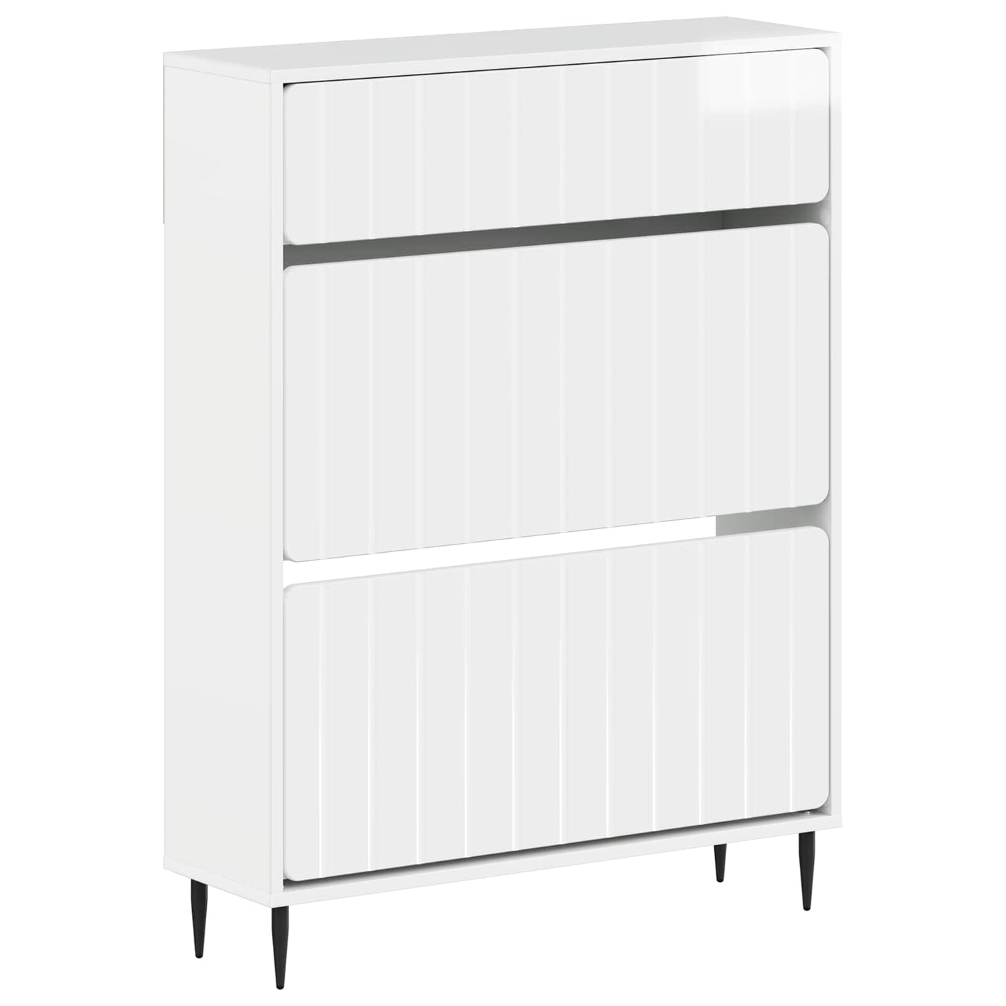 Sko Skap ZWOLLE 78 x 24 x 103 cm Konstruert tre Høgglans hvit
