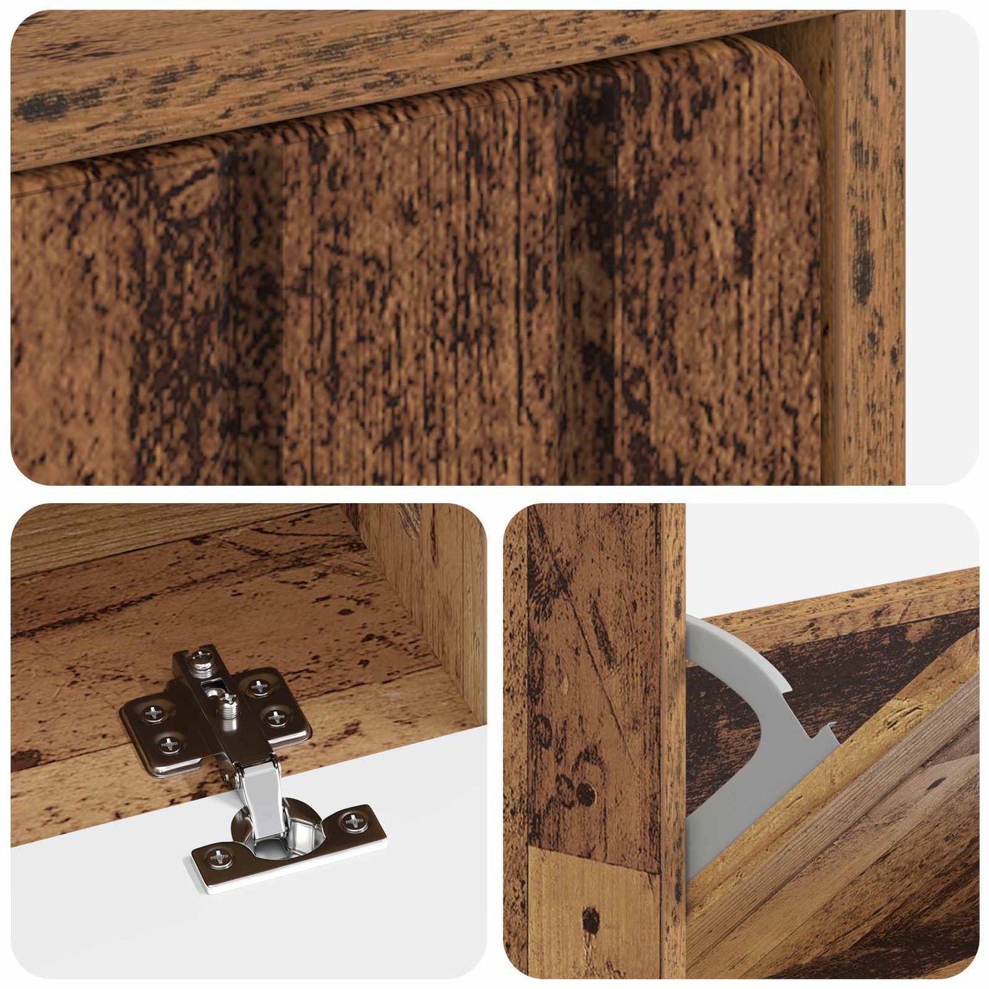 Sko Skap ZWOLLE 78 x 24 x 103 cm Konstruert tre Gammelt tre