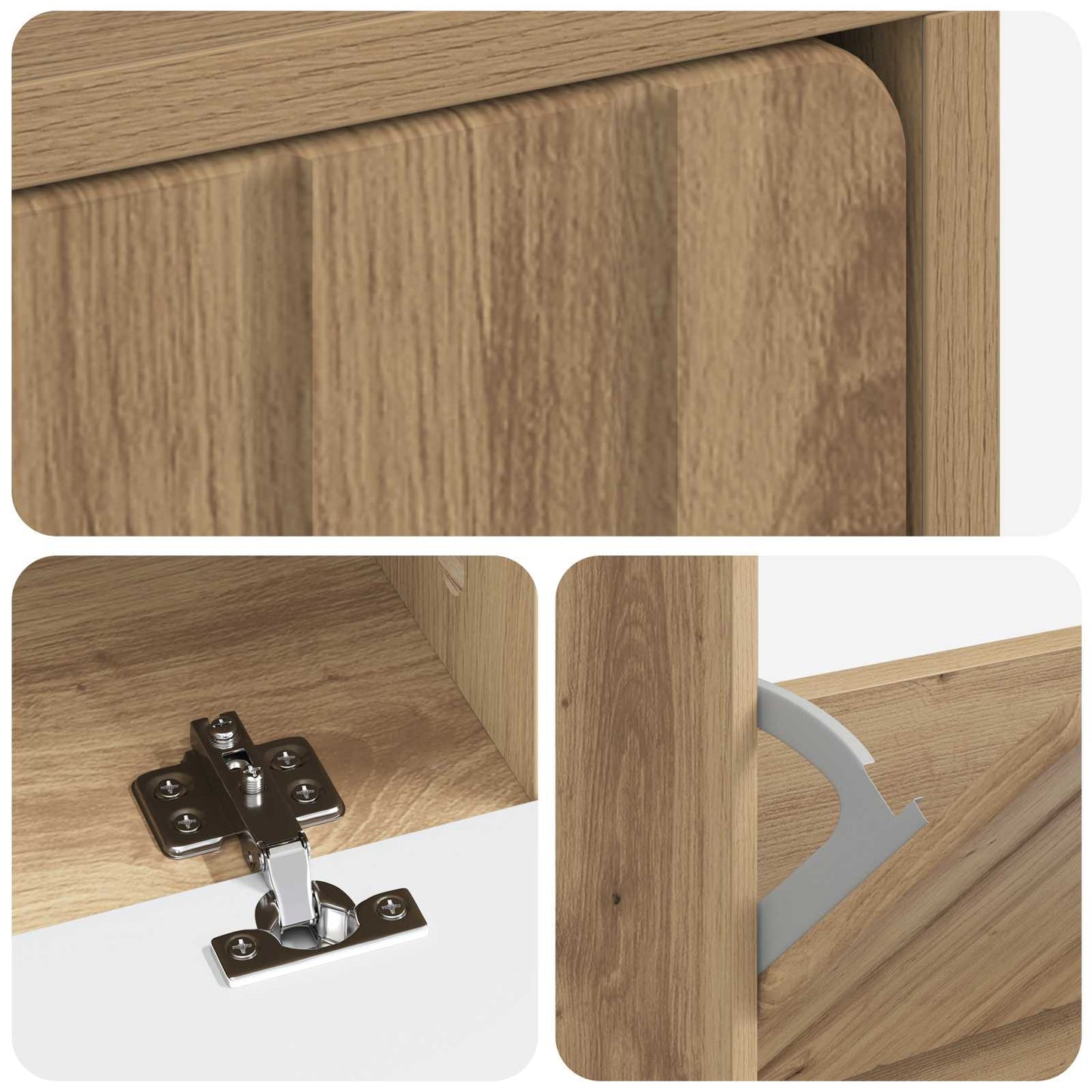 Sko Skap ZWOLLE 78 x 24 x 103 cm Konstruert tre Artisan eik