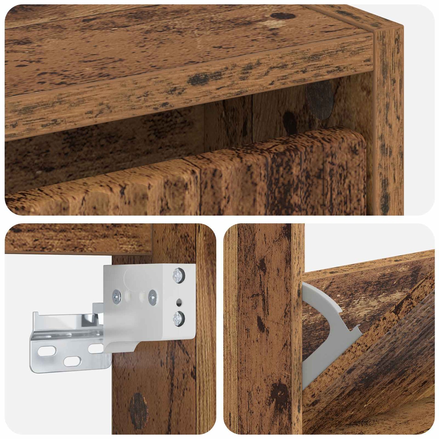 Vegghengt skoskap ARNHEM 71 x 17 x 43 cm Konstruert tre