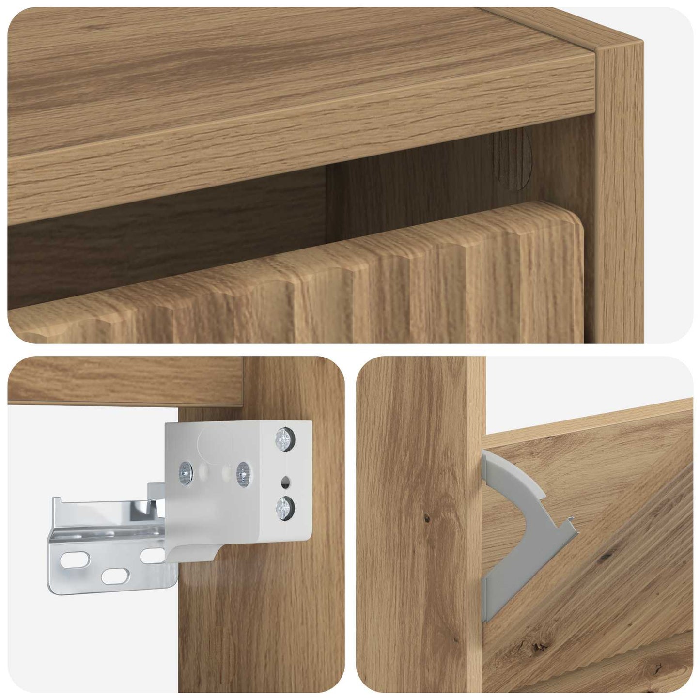 Vegghengt skoskap ARNHEM 71 x 17 x 43 cm Konstruert tre