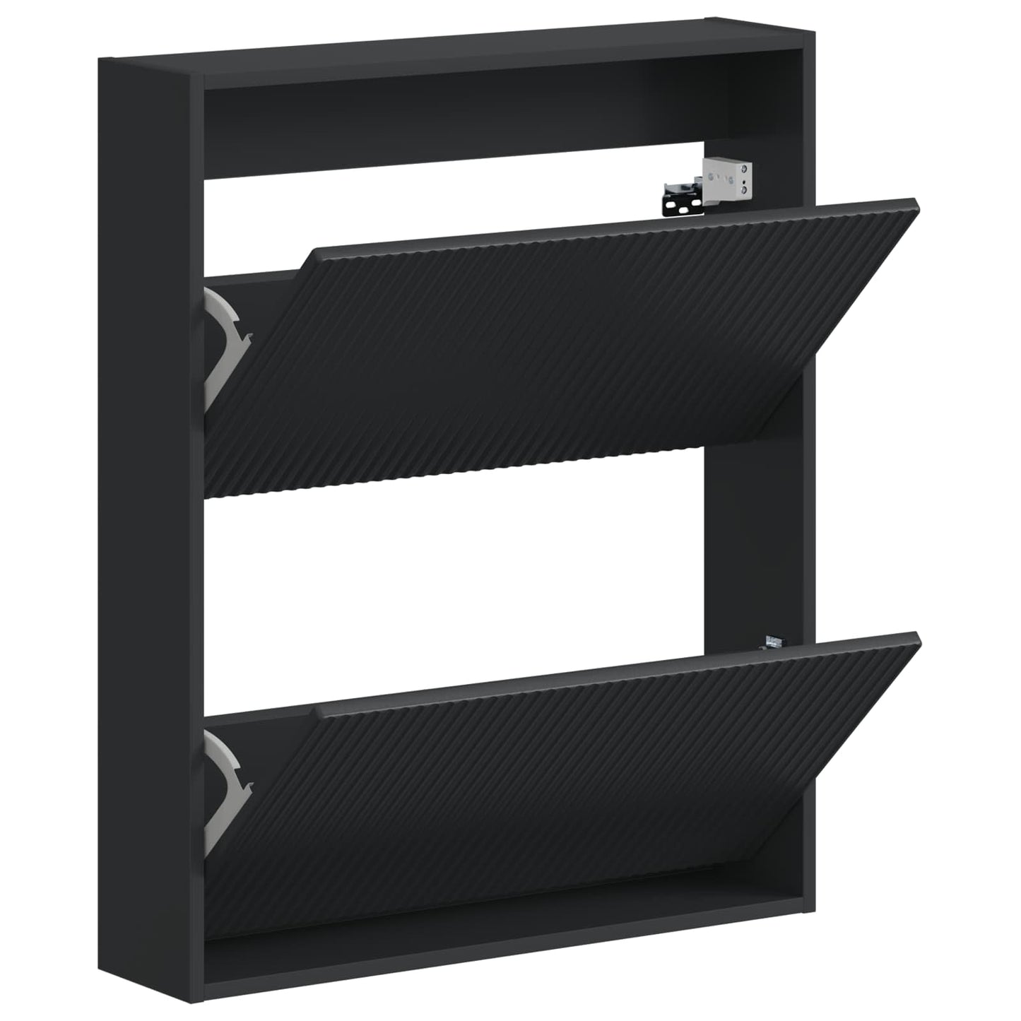 Vegghengt skoskap ARNHEM 71 x 17 x 86 cm Konstruert tre Svart