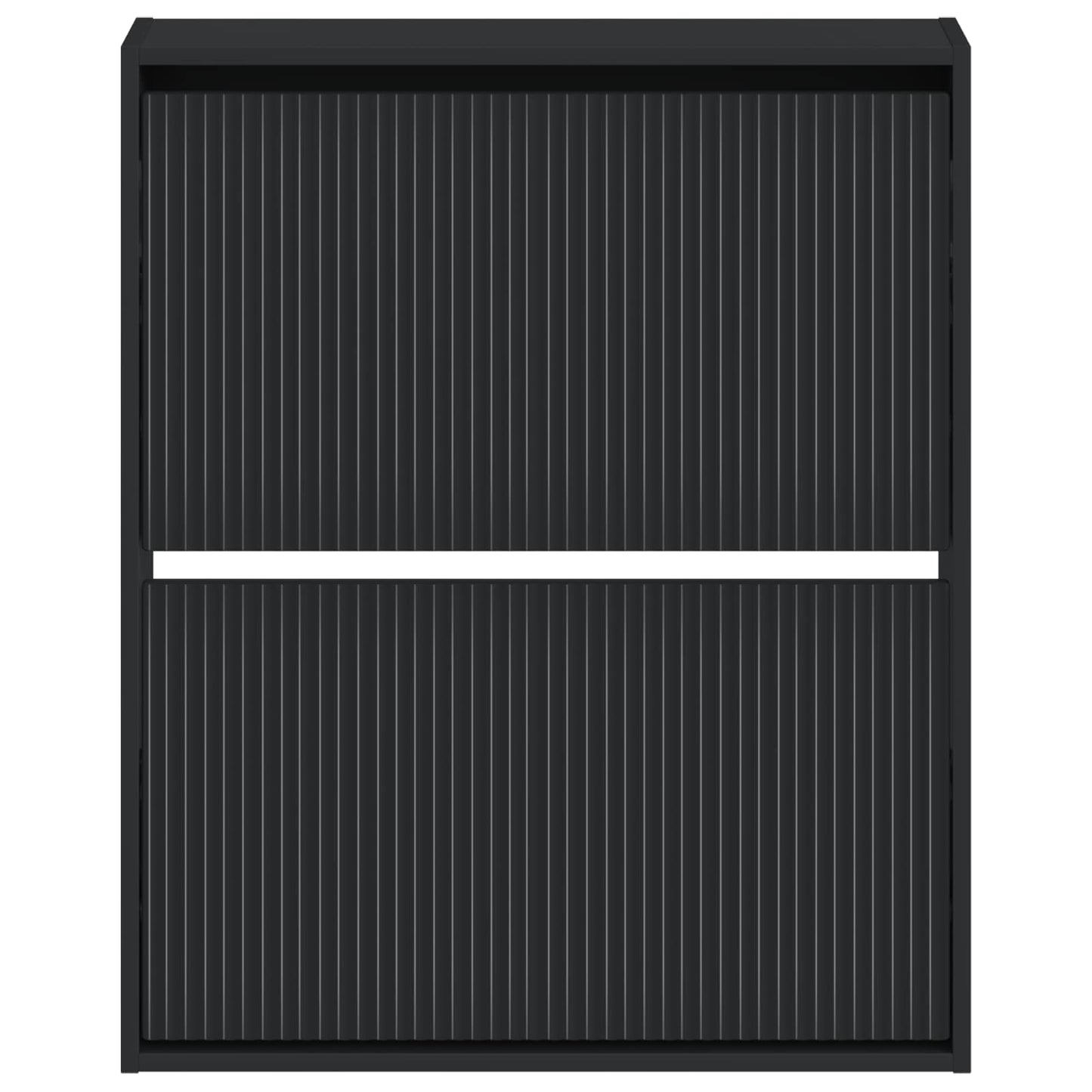 Vegghengt skoskap ARNHEM 71 x 17 x 86 cm Konstruert tre Svart
