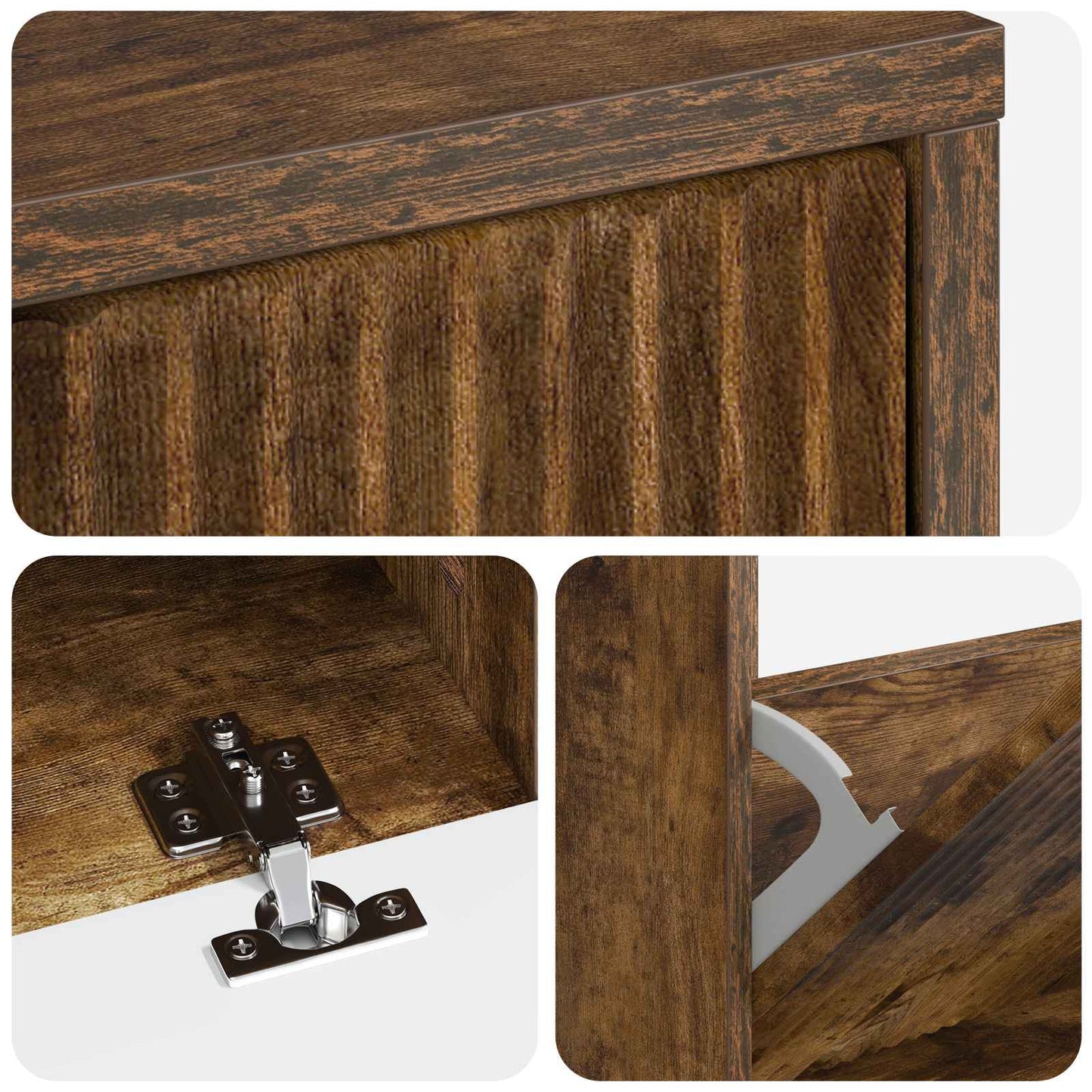 Sko Skap ARNHEM 78 x 24 x 103 cm Konstruert tre Røkt Eik
