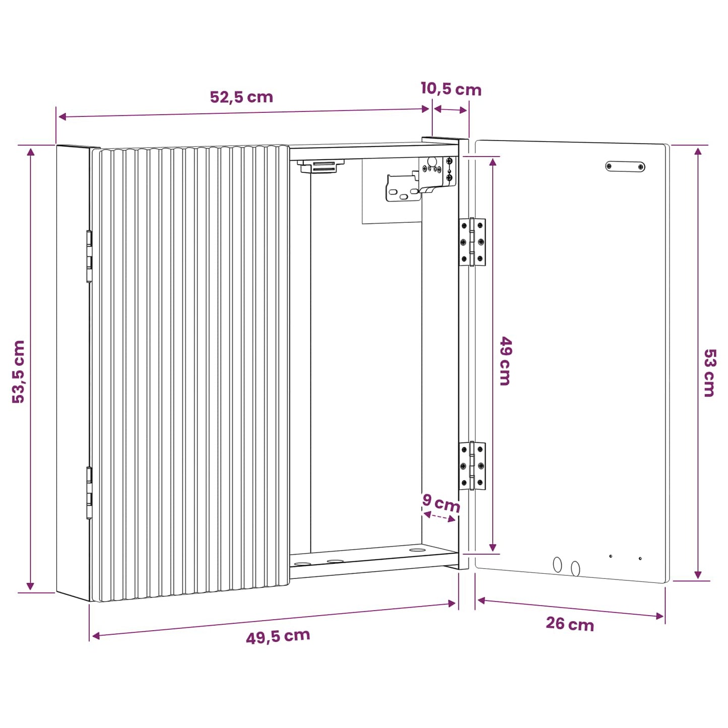 Dartbrettskap ARNHEM Gammelt tre 52,5 x 10,5 x 53,5 cm