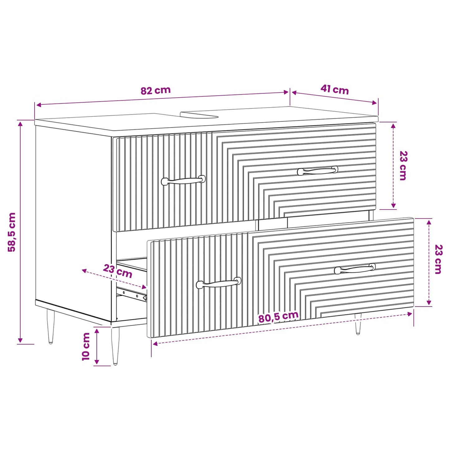 Baderomsvaskeskap HAARLEM Gammelt tre 82 x 41 x 58,5 cm
