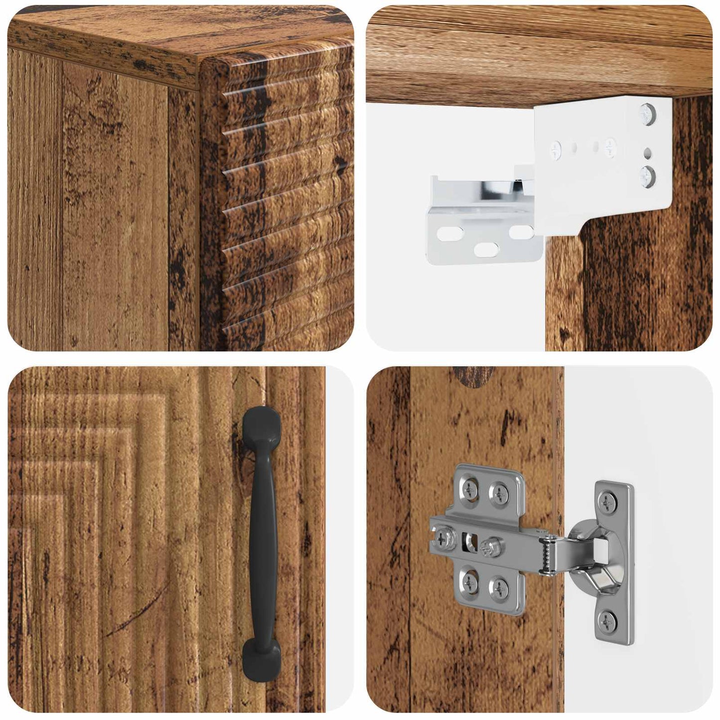 Baderom veggskap HAARLEM Gammelt tre 30 x 31 x 59 cm