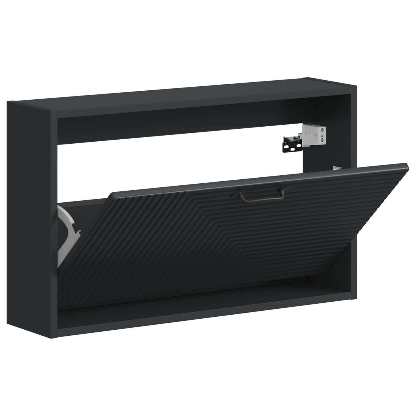 Vegghengt skoskap HAARLEM 71 x 17 x 43 cm Konstruert tre Svart