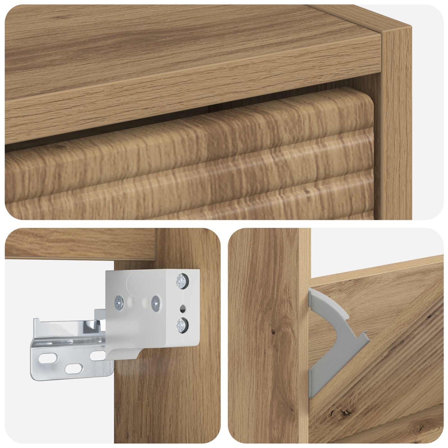 Vegghengt skoskap HAARLEM 71 x 17 x 86 cm Konstruert tre