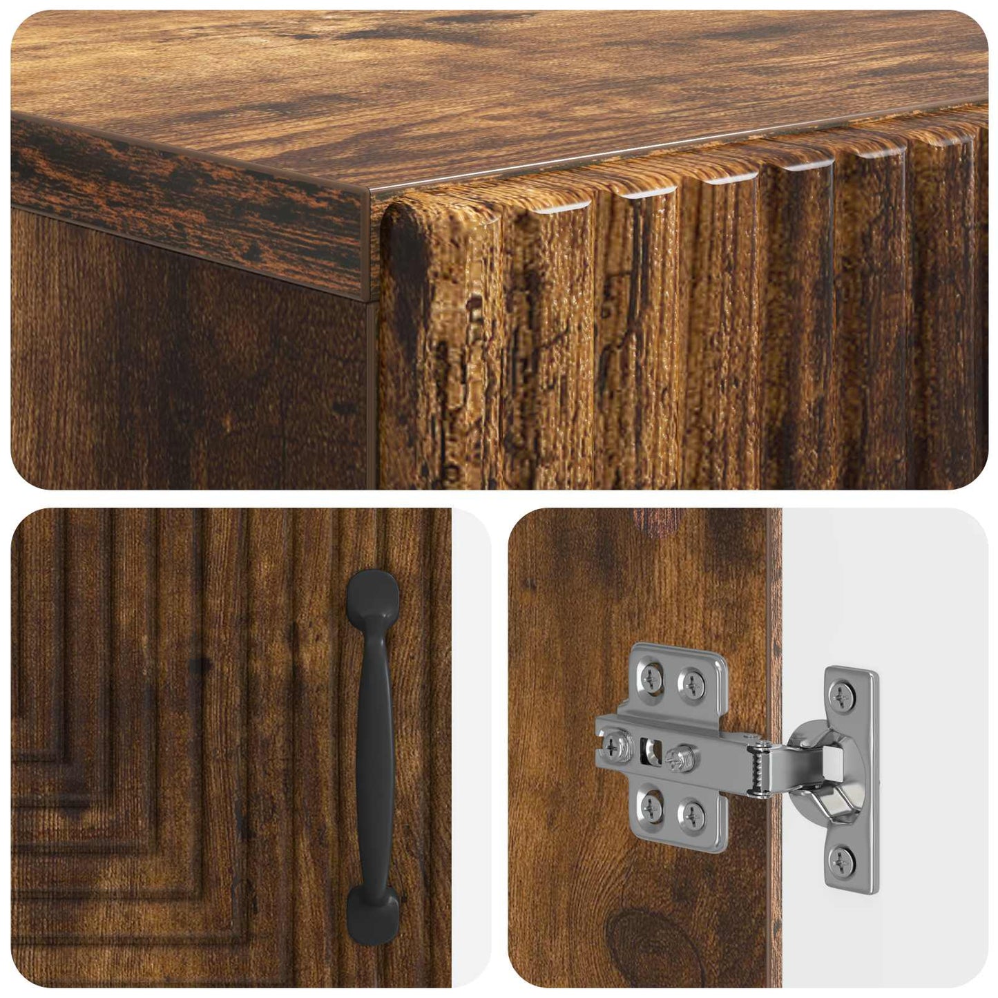 Sko Skap HAARLEM 59,5 x 39,5 x 89,5 cm Konstruert tre Røkt Eik