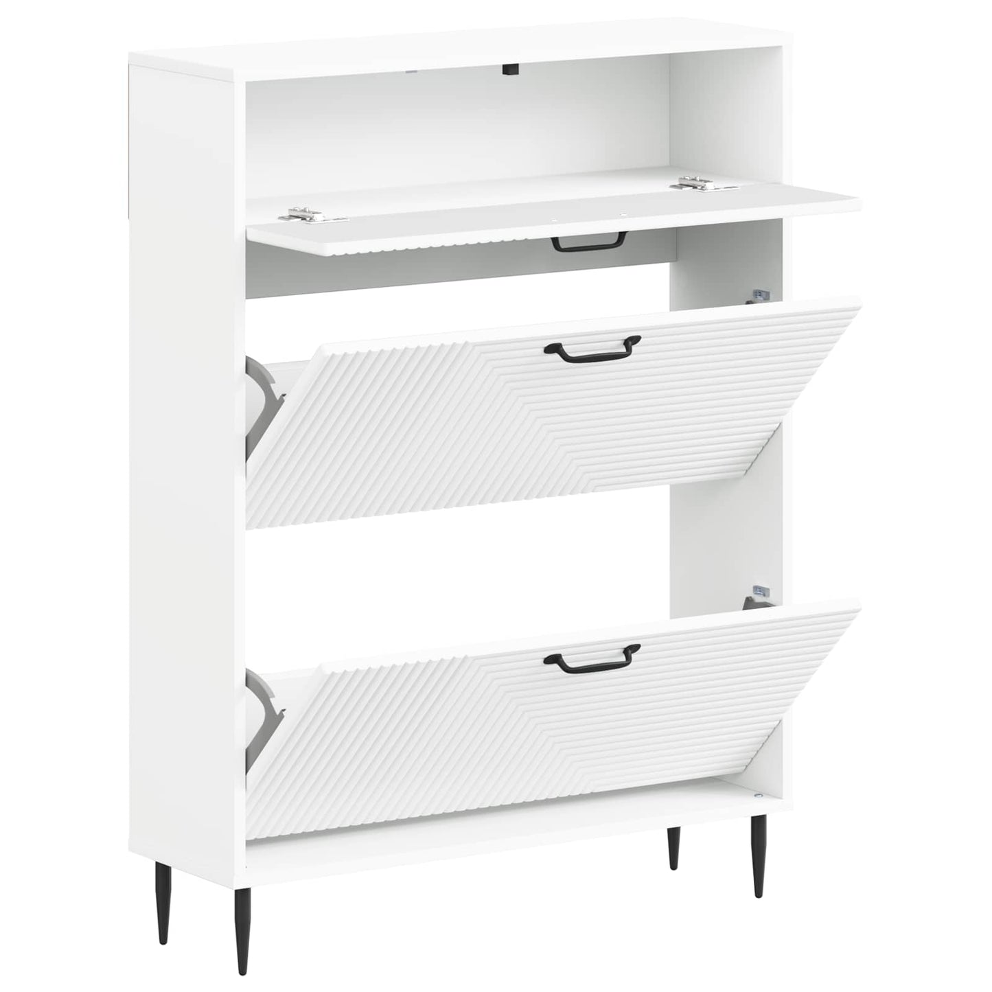 Sko Skap HAARLEM 78 x 24 x 103 cm Konstruert tre Hvit