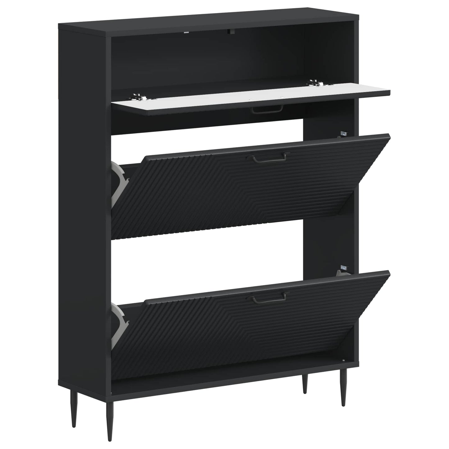 Sko Skap HAARLEM 78 x 24 x 103 cm Konstruert tre Svart