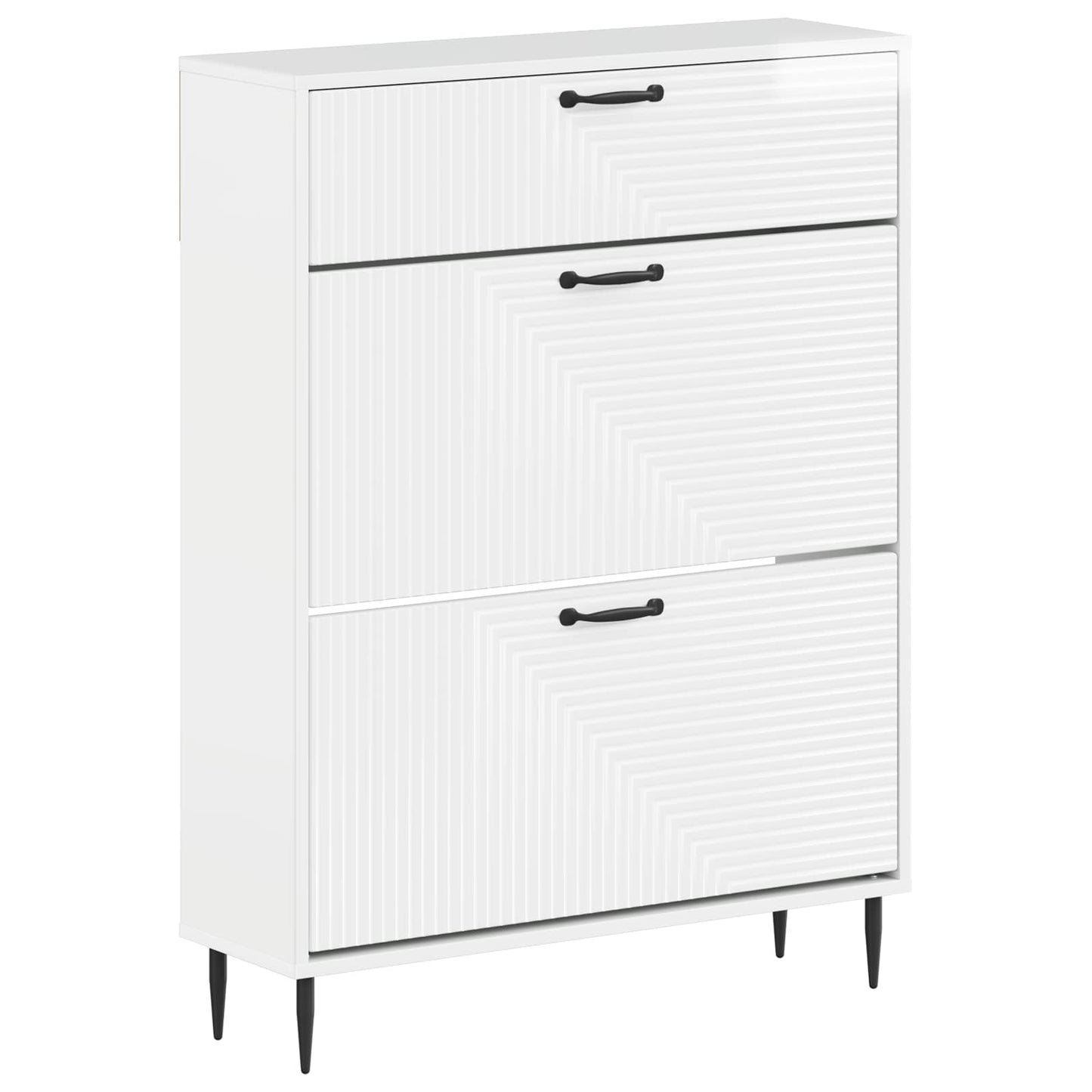 Sko Skap HAARLEM 78 x 24 x 103 cm Konstruert tre Høgglans hvit