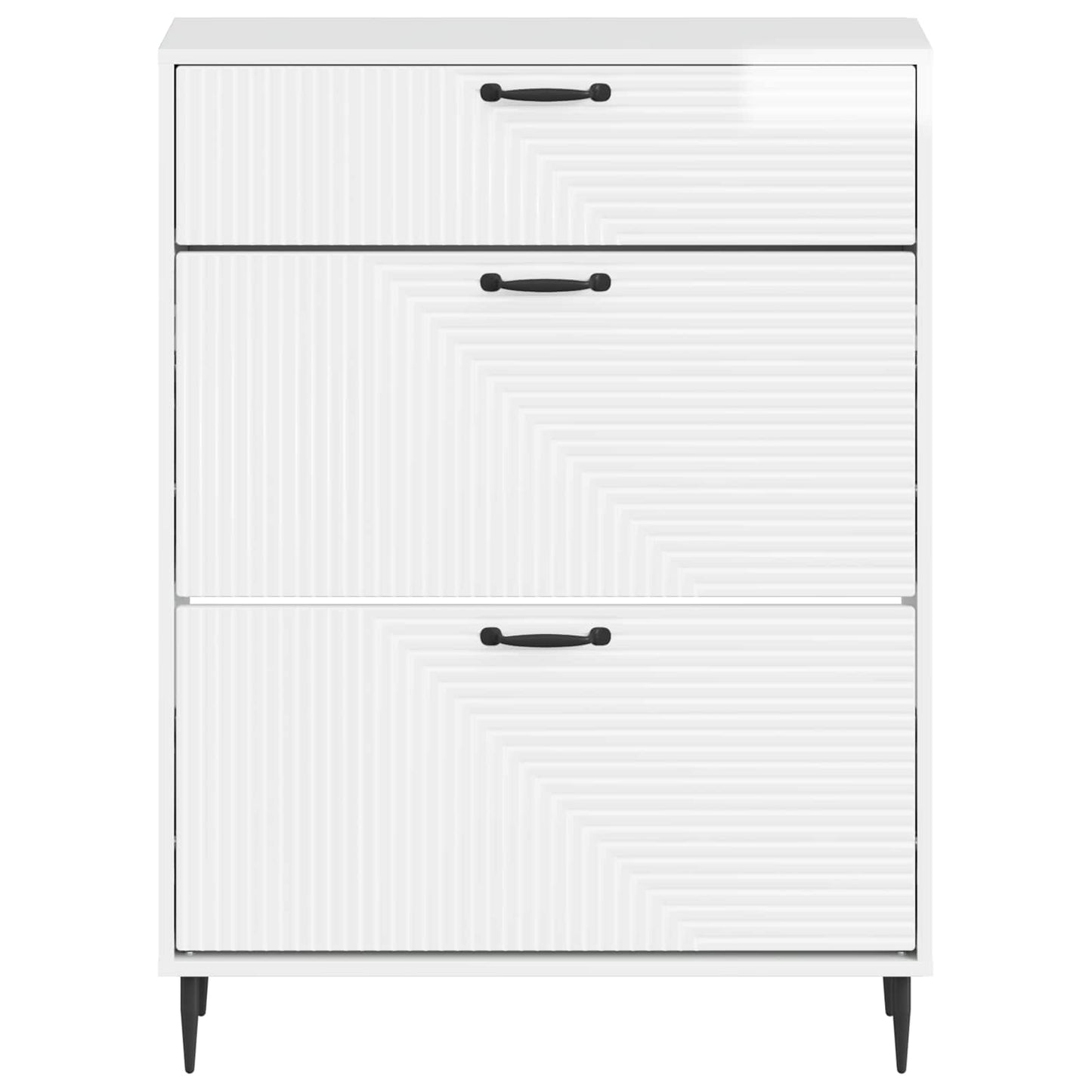 Sko Skap HAARLEM 78 x 24 x 103 cm Konstruert tre Høgglans hvit