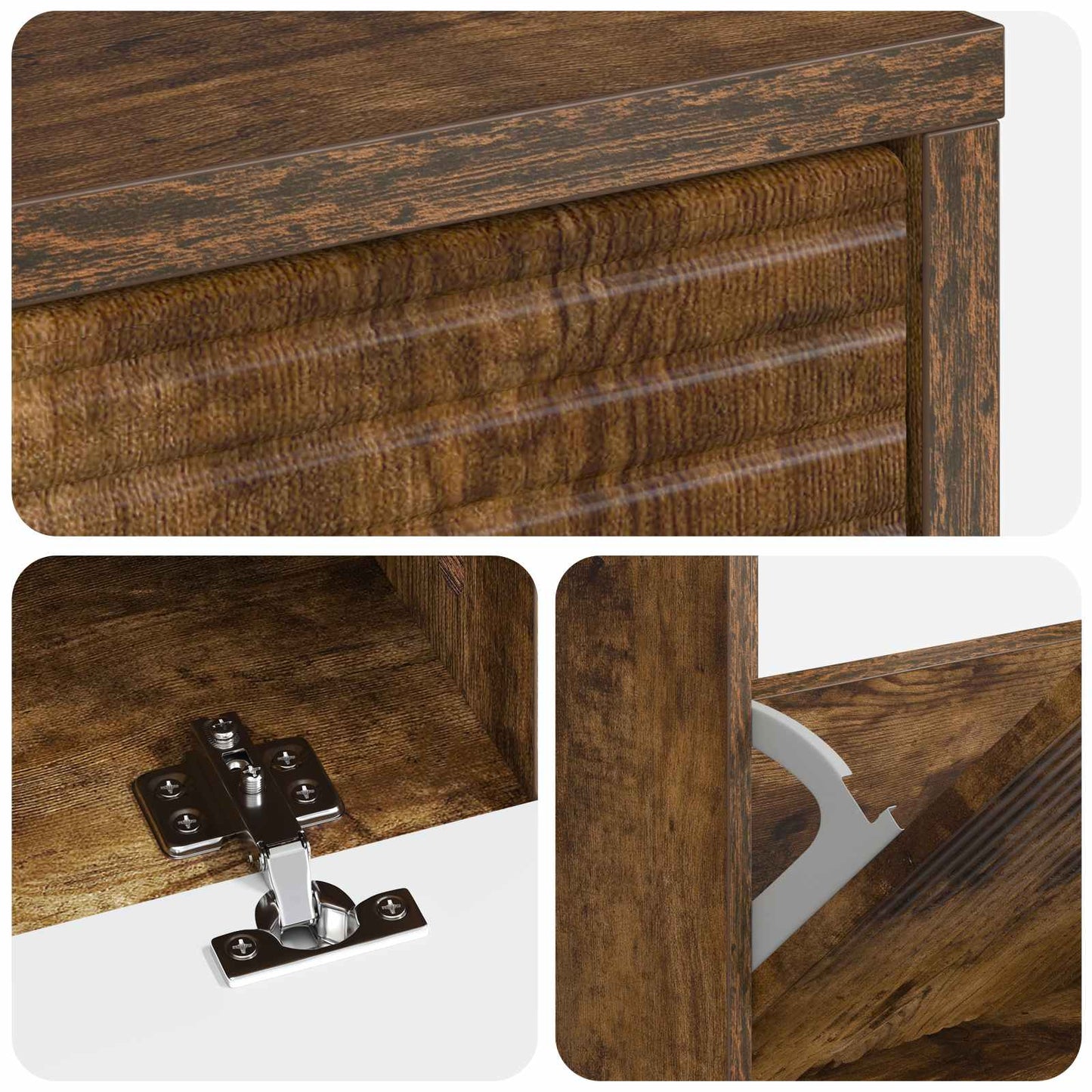 Sko Skap HAARLEM 78 x 24 x 103 cm Konstruert tre Røkt Eik