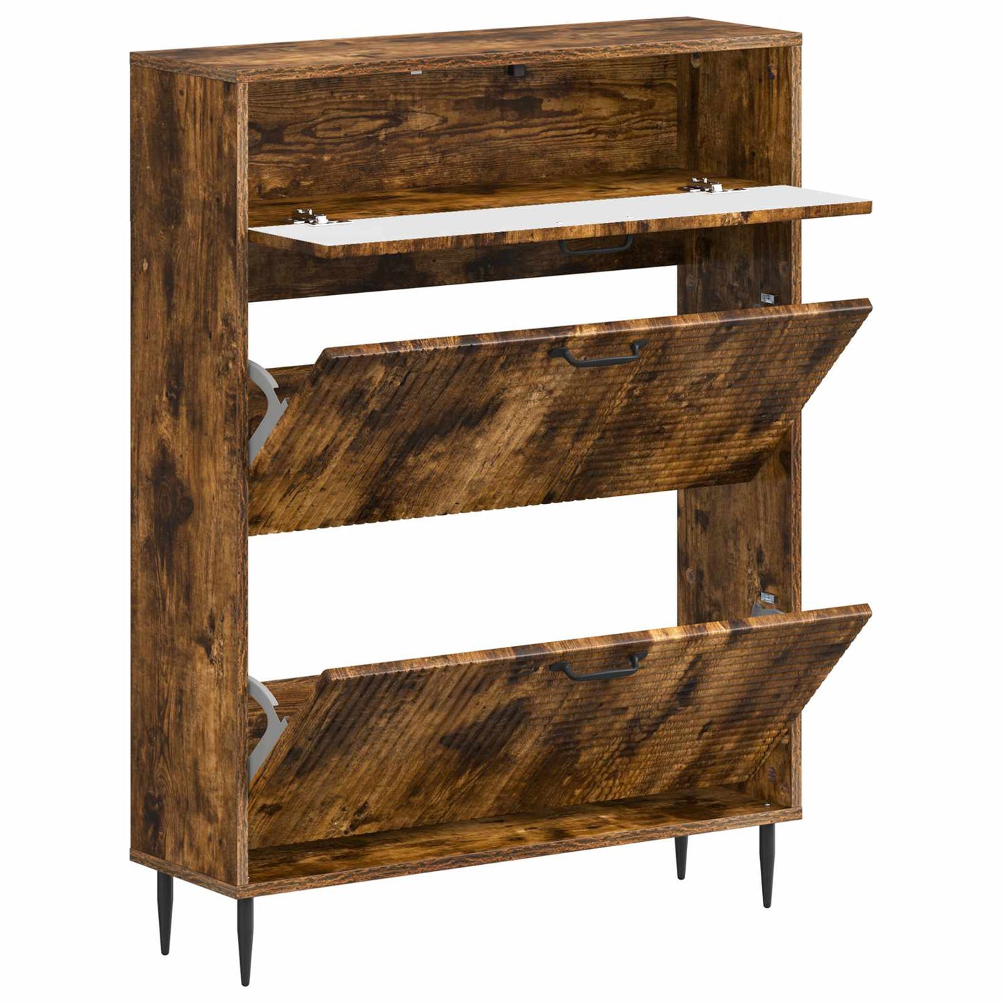 Sko Skap HAARLEM 78 x 24 x 103 cm Konstruert tre Røkt Eik