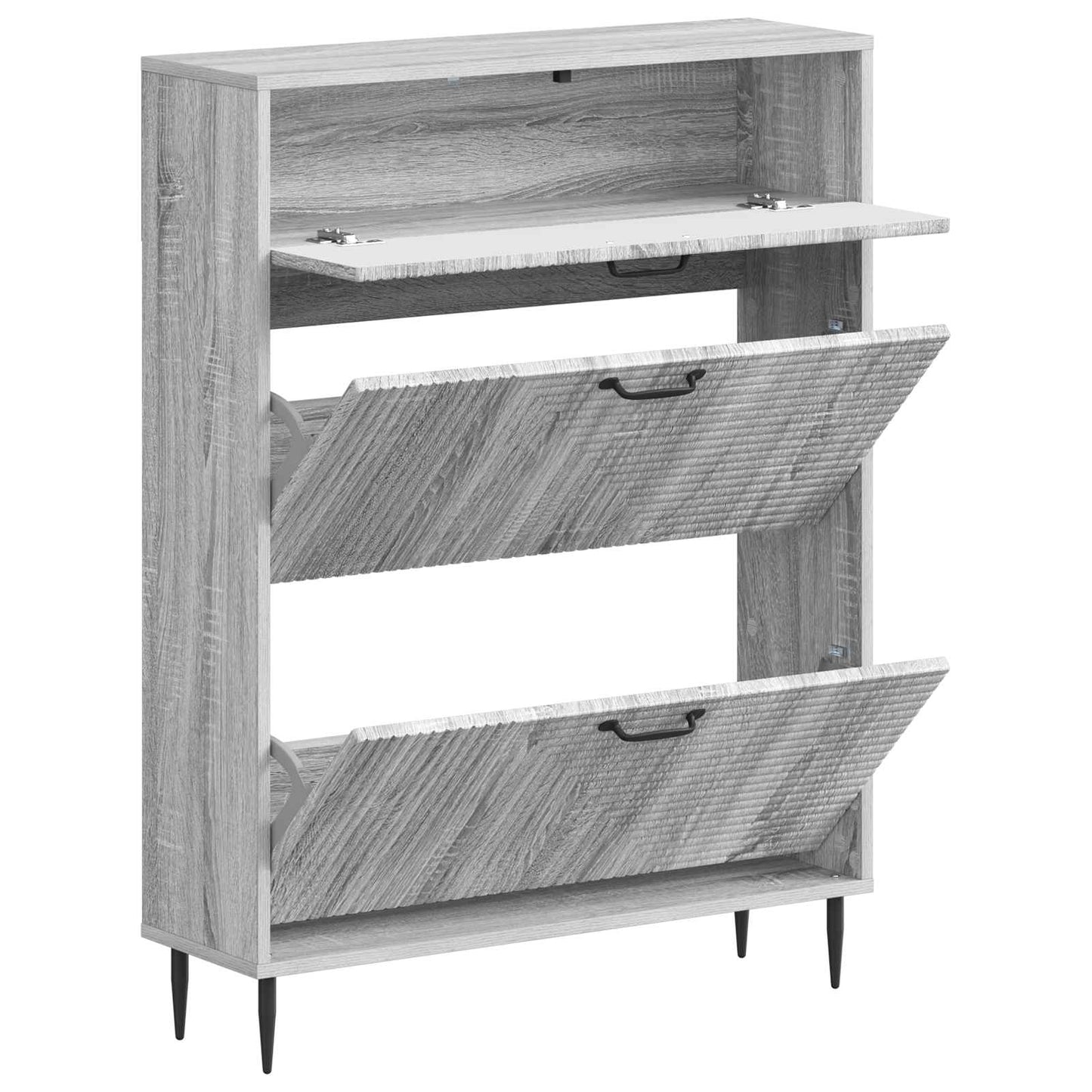 Sko Skap HAARLEM 78 x 24 x 103 cm Konstruert tre Grå Sonoma
