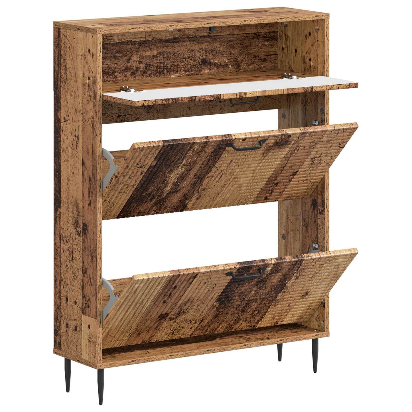 Sko Skap HAARLEM 78 x 24 x 103 cm Konstruert tre Gammelt tre