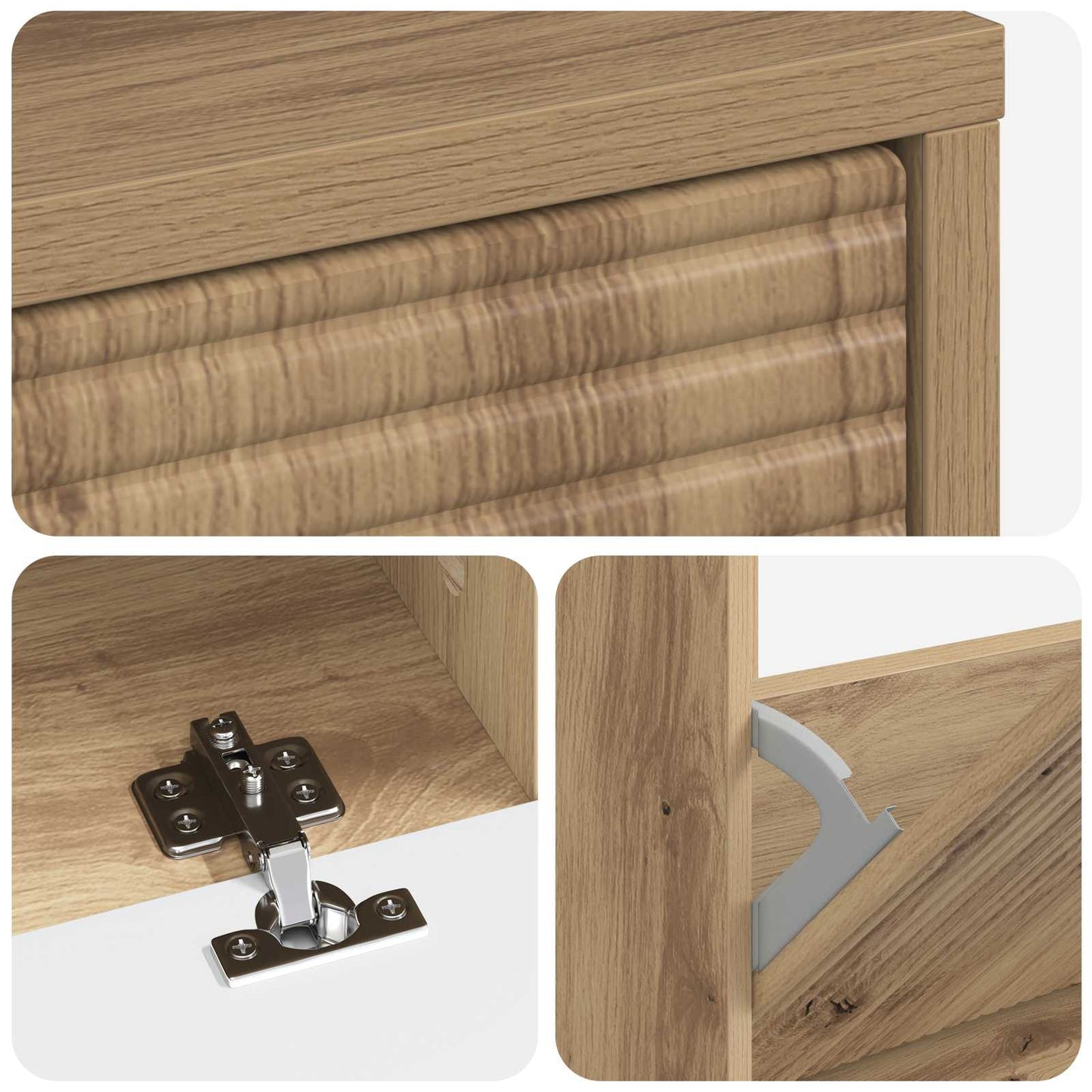 Sko Skap HAARLEM 78 x 24 x 103 cm Konstruert tre Artisan eik