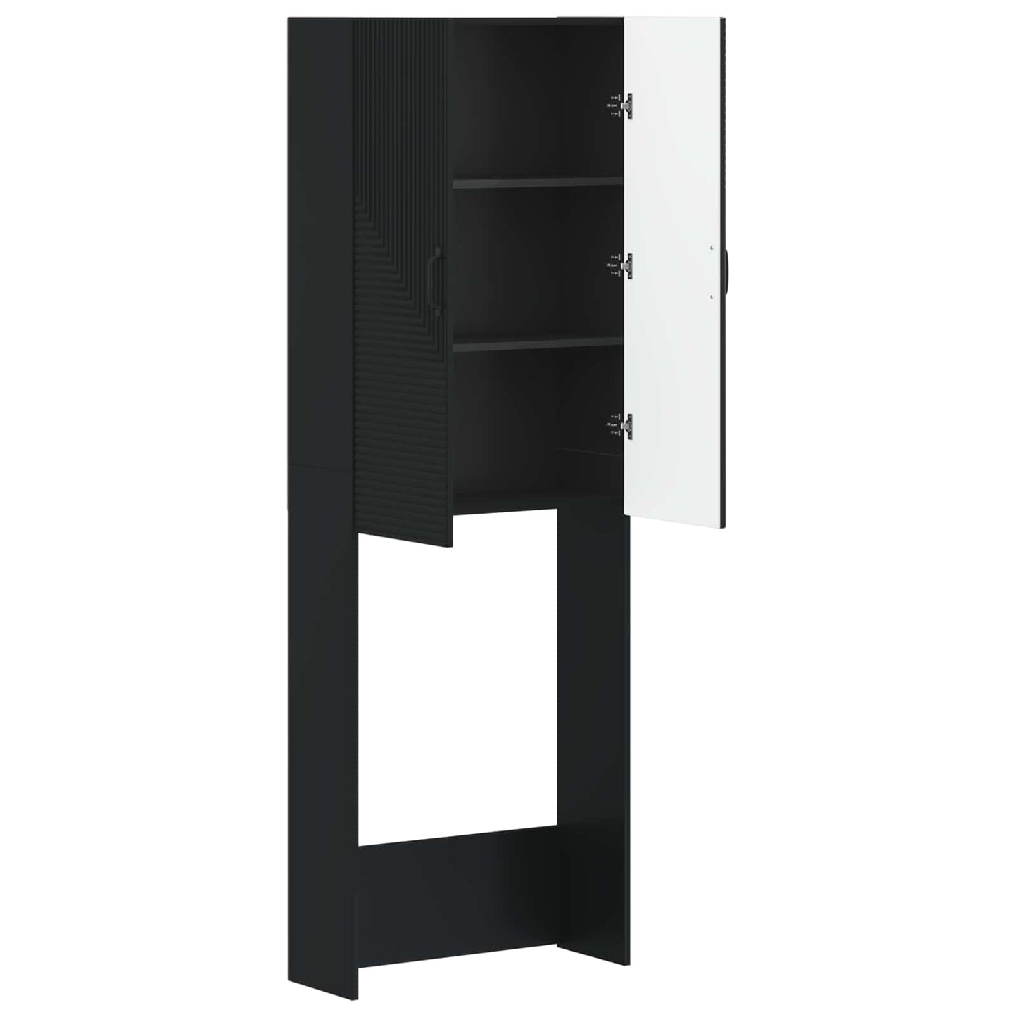 Toalett skap HAARLEM Svart 66 x 25,5 x 190 cm Konstruert tre