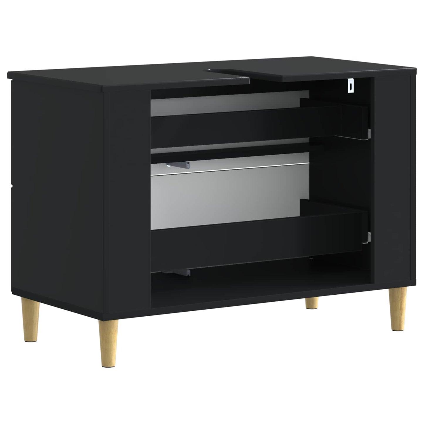 Baderomsvaskeskap DELFT Svart 82 x 41 x 59 cm Konstruert tre