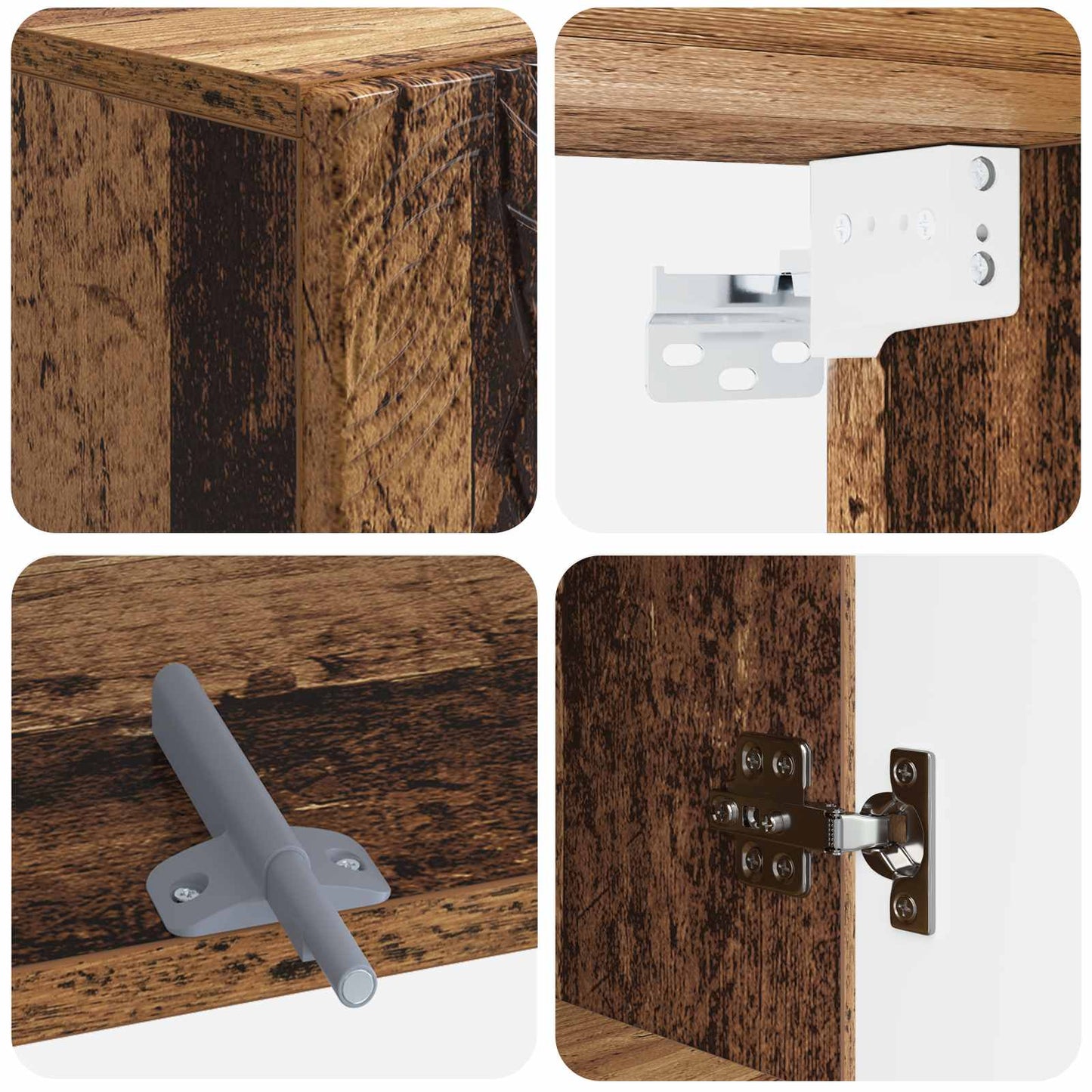 Baderom veggskap DELFT Gammelt tre 30 x 31 x 59 cm