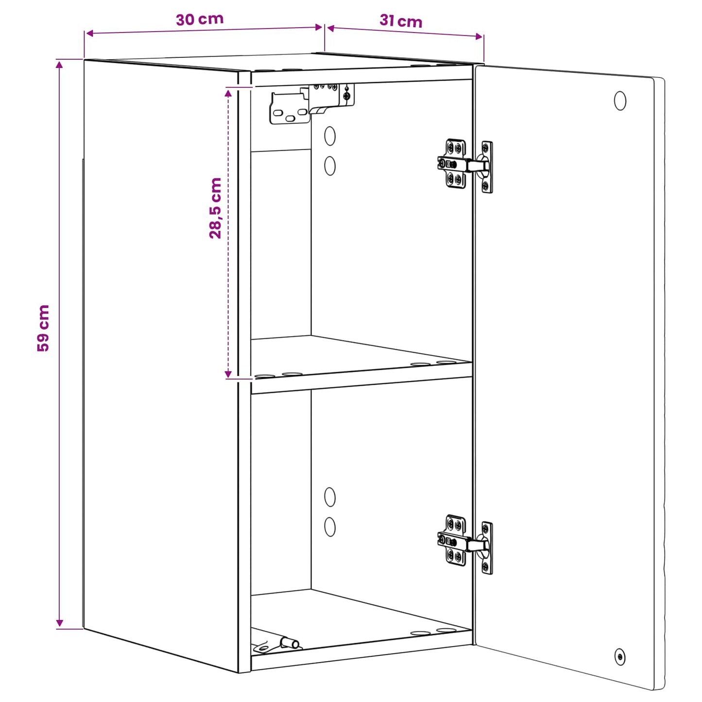 Baderom veggskap DELFT Gammelt tre 30 x 31 x 59 cm