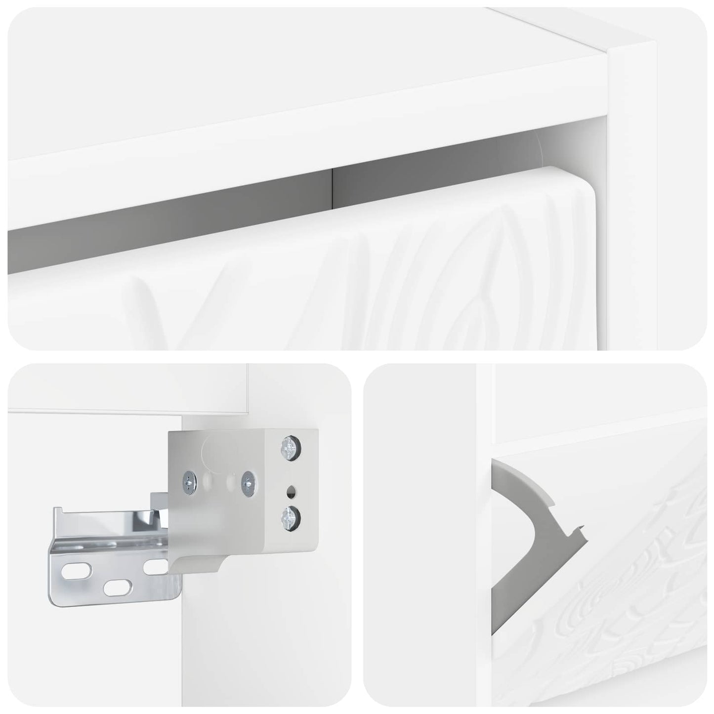 Vegghengt skoskap DELFT 71 x 17 x 43 cm Konstruert tre Hvit