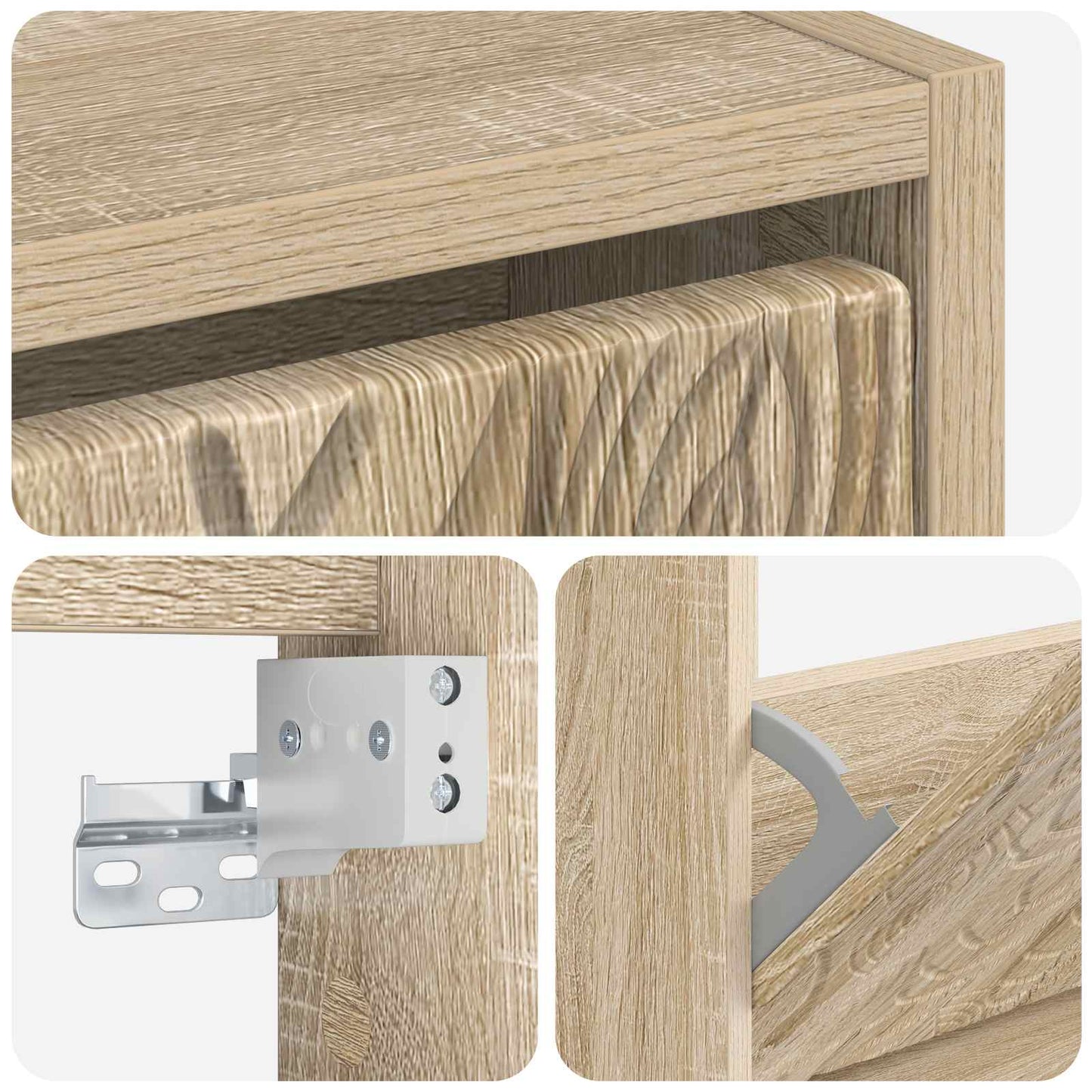 Vegghengt skoskap DELFT 71 x 17 x 43 cm Konstruert tre