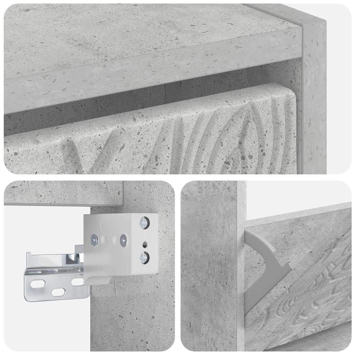 Vegghengt skoskap DELFT 71 x 17 x 43 cm Konstruert tre
