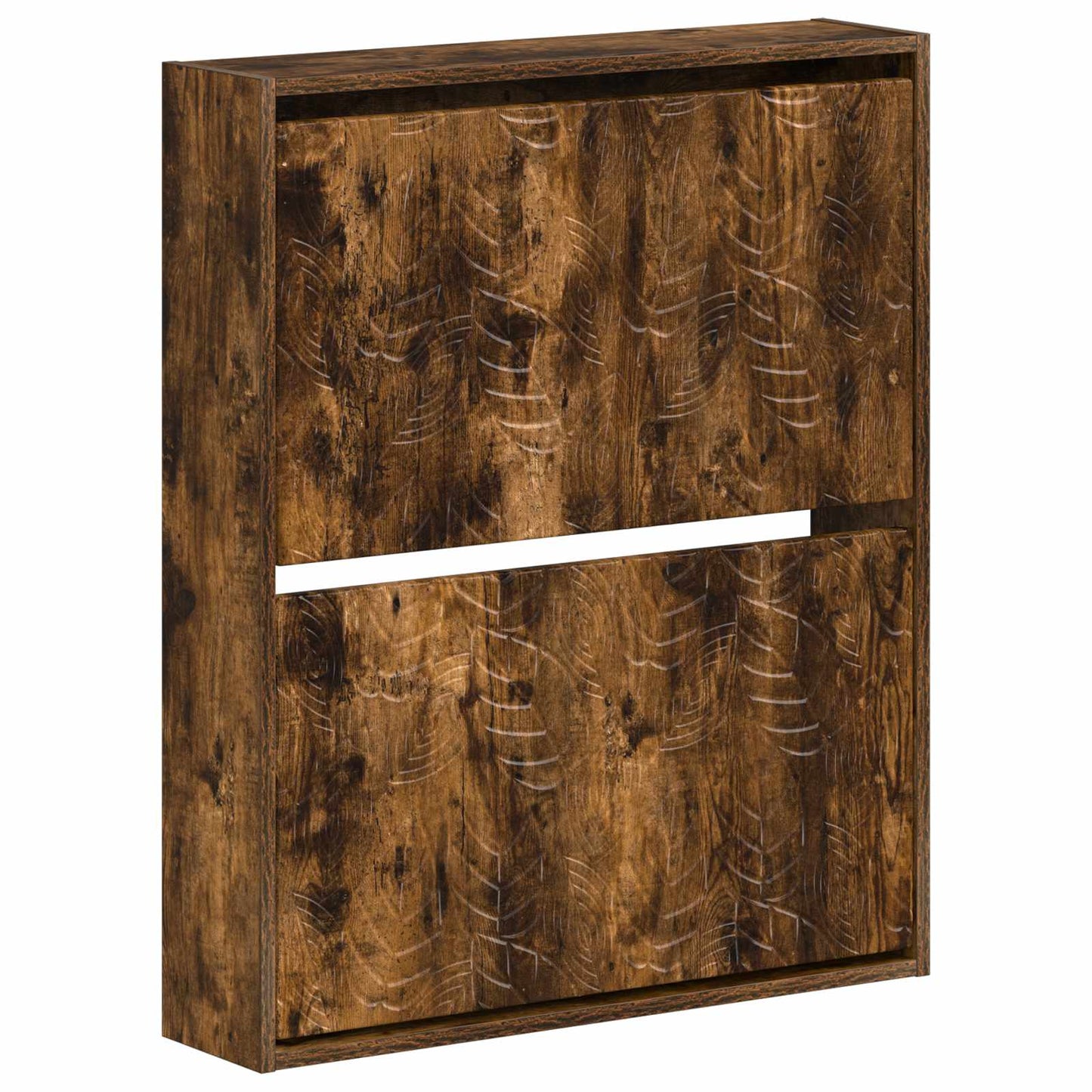 Vegghengt skoskap DELFT 71 x 17 x 86 cm Konstruert tre Røkt Eik