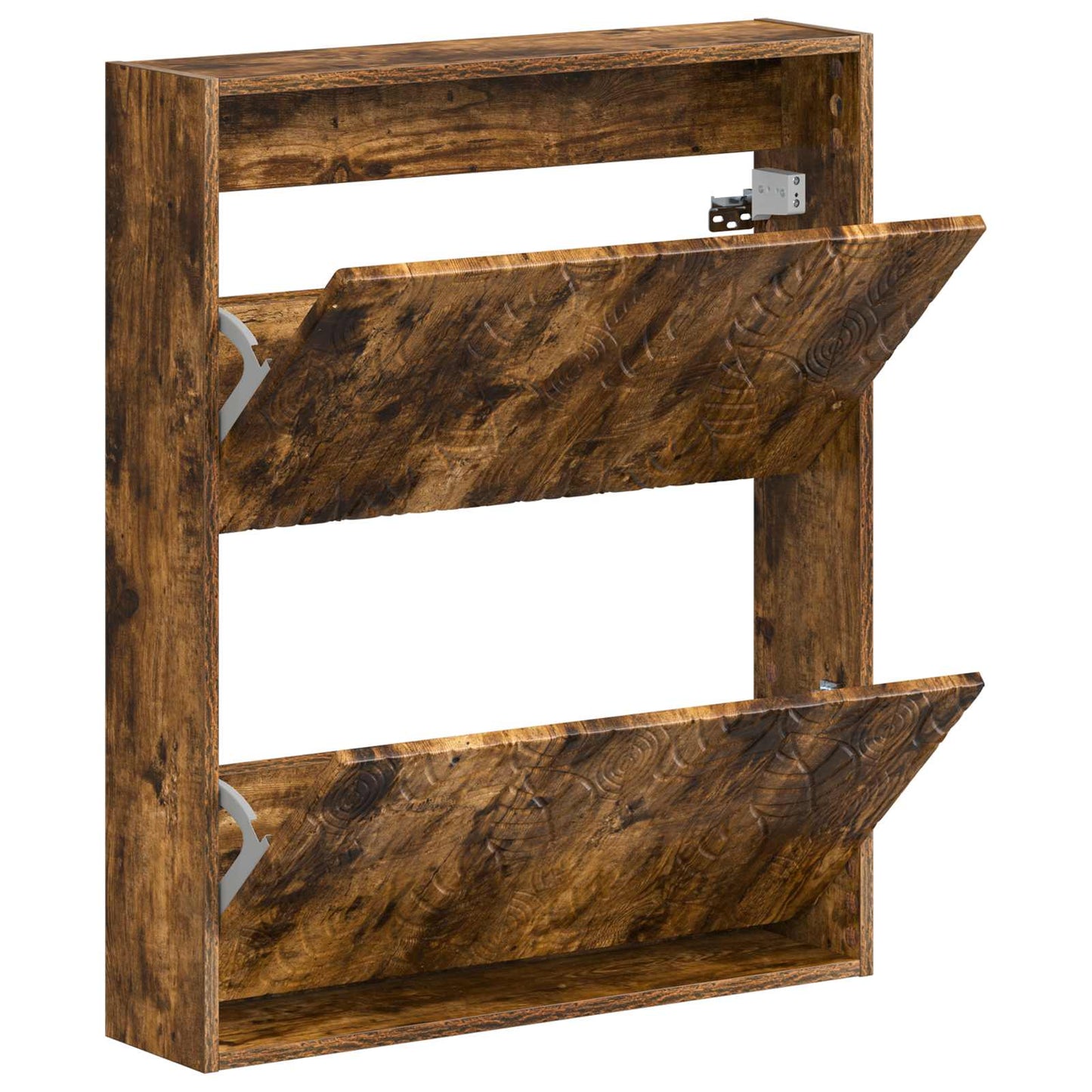 Vegghengt skoskap DELFT 71 x 17 x 86 cm Konstruert tre Røkt Eik