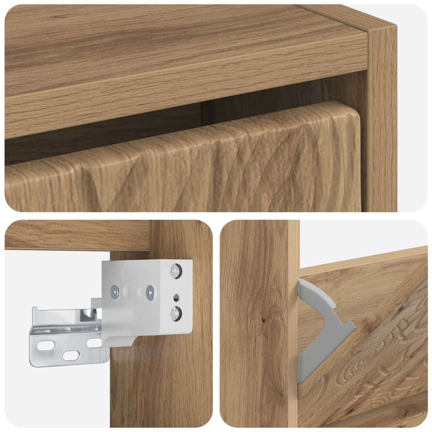 Vegghengt skoskap DELFT 71 x 17 x 86 cm Konstruert tre