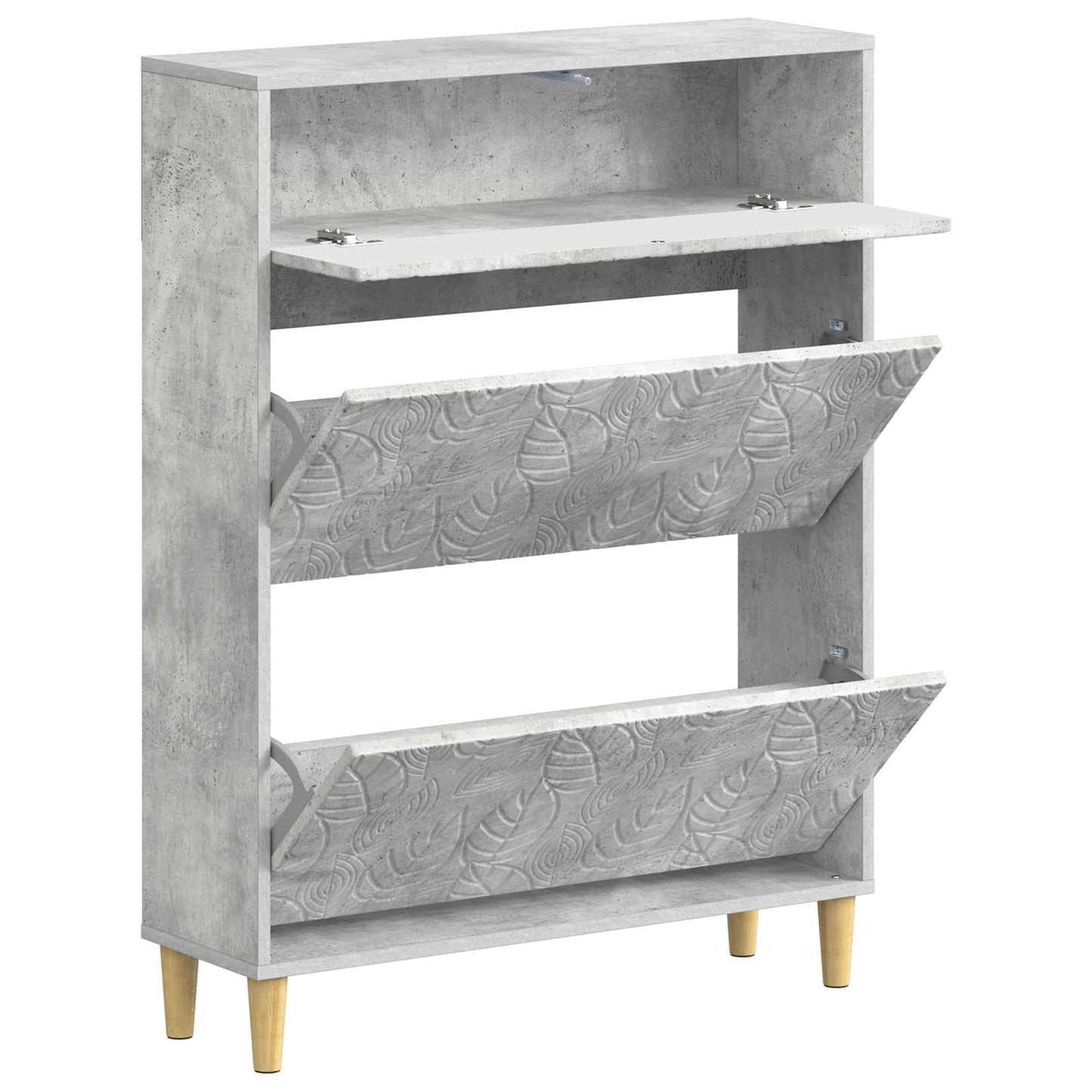 Sko Skap DELFT 78 x 24 x 103 cm Konstruert tre Betonggrå