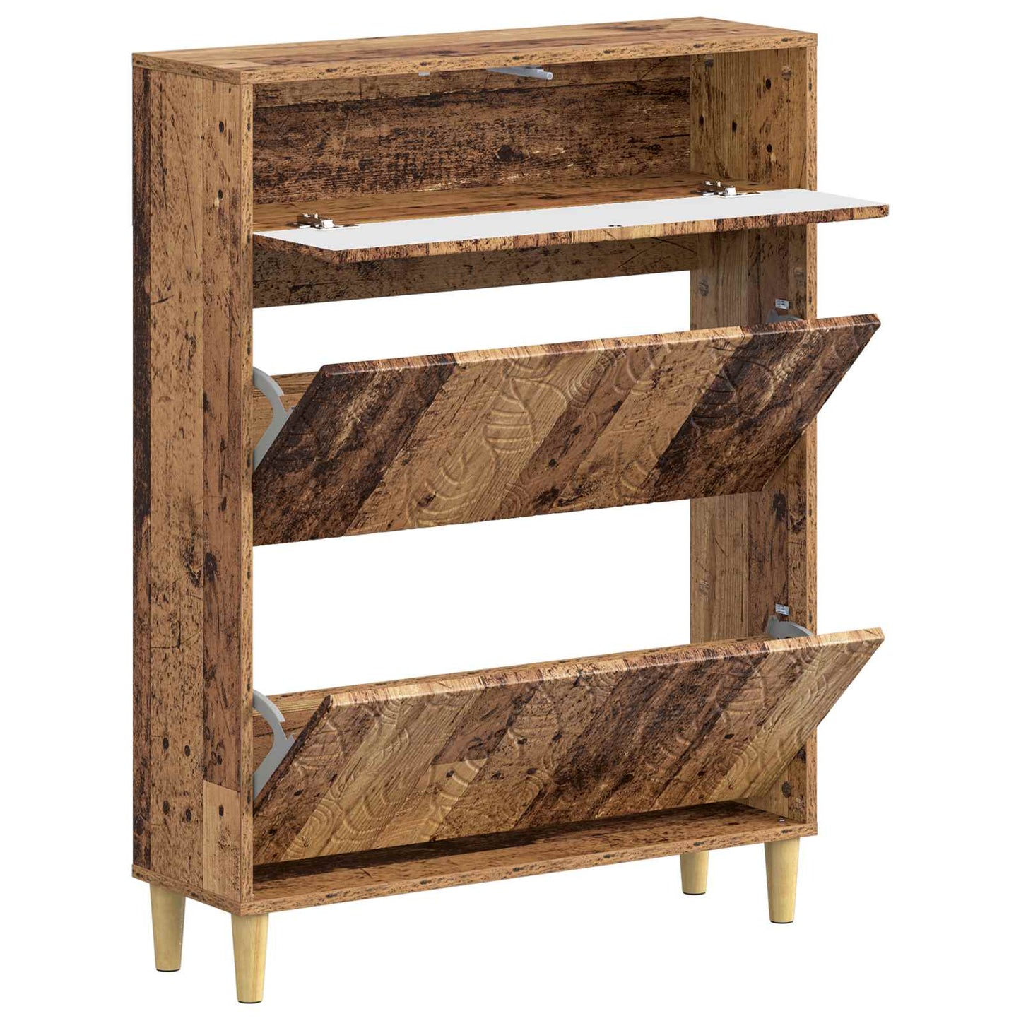 Sko Skap DELFT 78 x 24 x 103 cm Konstruert tre Gammelt tre